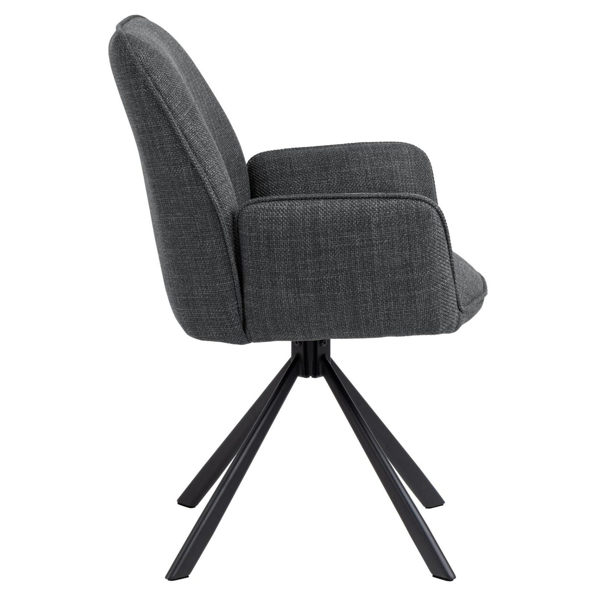 Bayonne Karmstol Basel tyg Mörkgrå