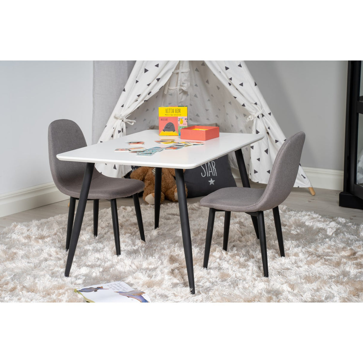 Polar, Polar Rektangulär matgrupp Svart,Grå, Svart,Vit, 50 x 80 x 60