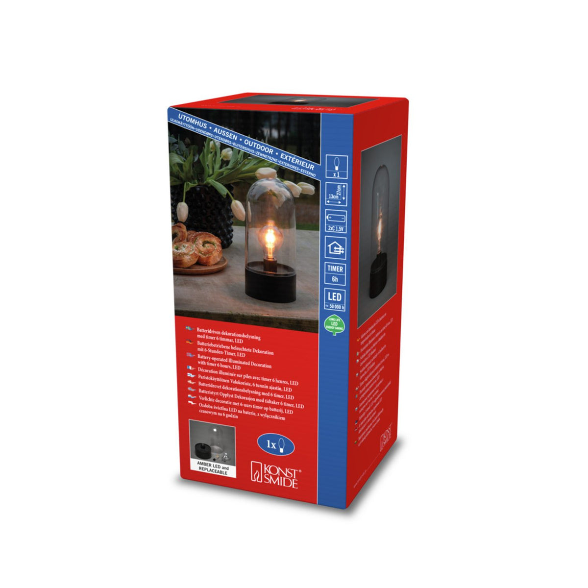 B/O Lanterna LED Timer 6h Dekorationslampa Ute