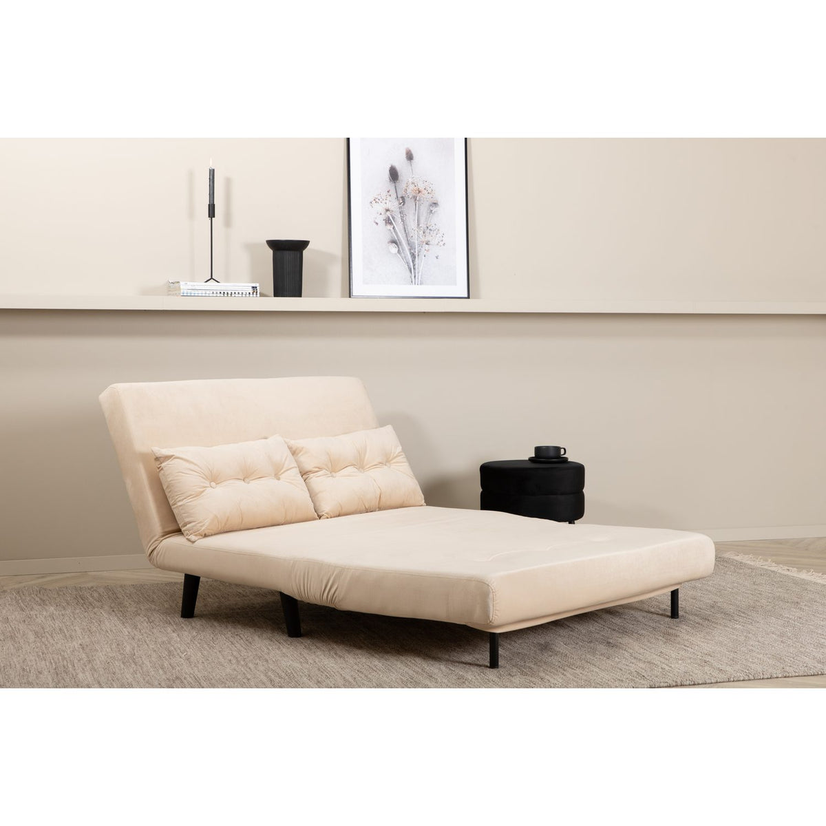 Vicky Fällsäng Beige, Polyestersammet