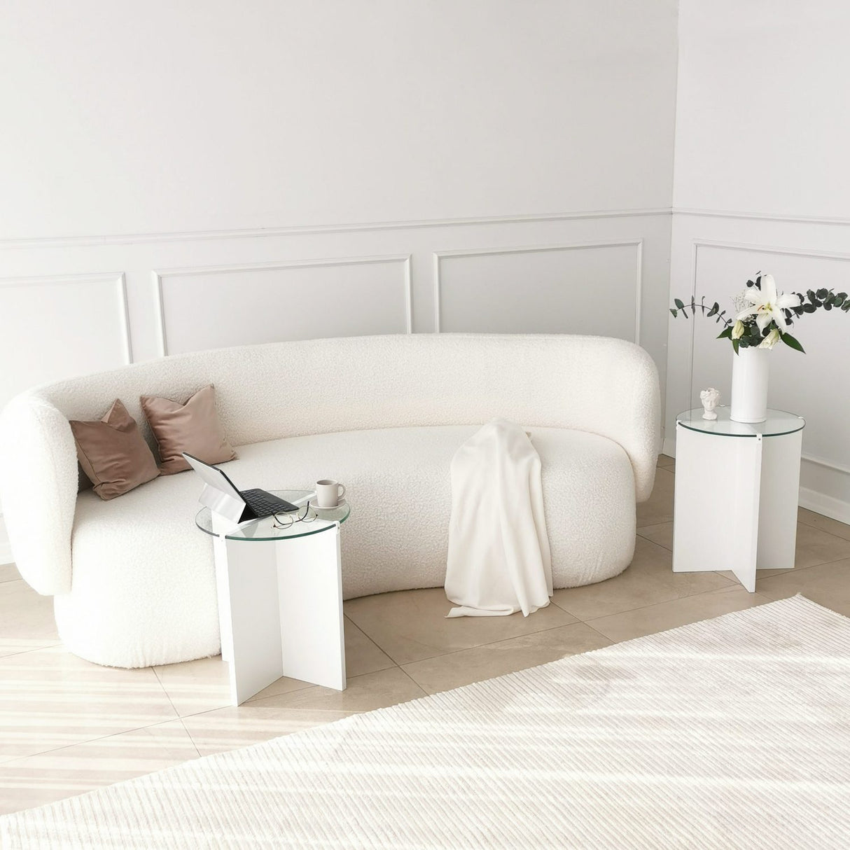 Lily (45 x 55 x 13 cm) Satsbord (2 delar) Vit