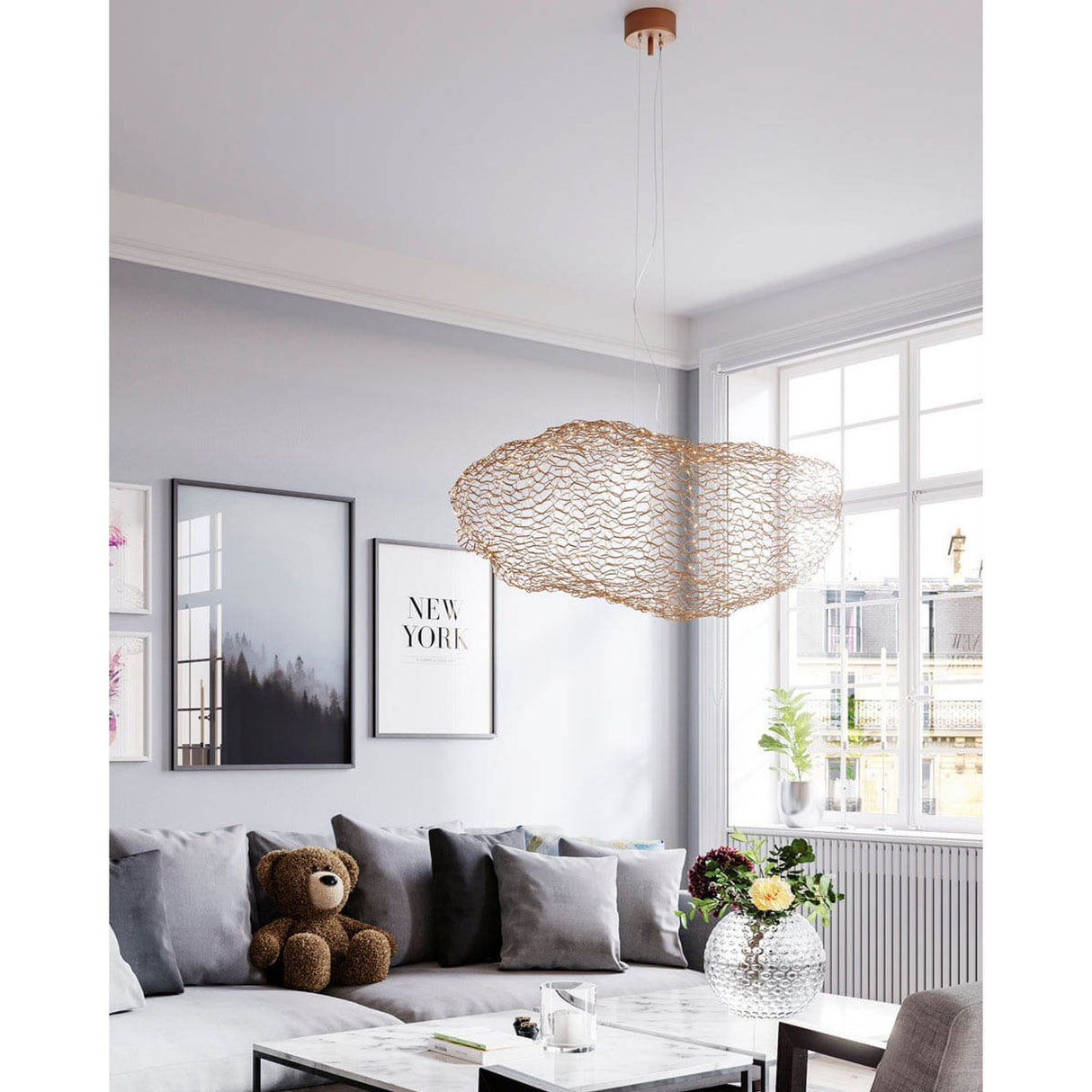 Hayden Taklampa 76 cm Guld