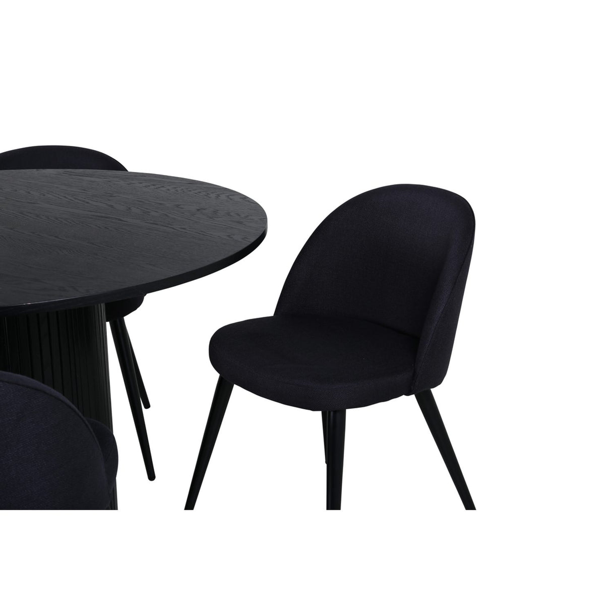 Bianca, Velvet Rund matgrupp Svart, Svart, ⌀110