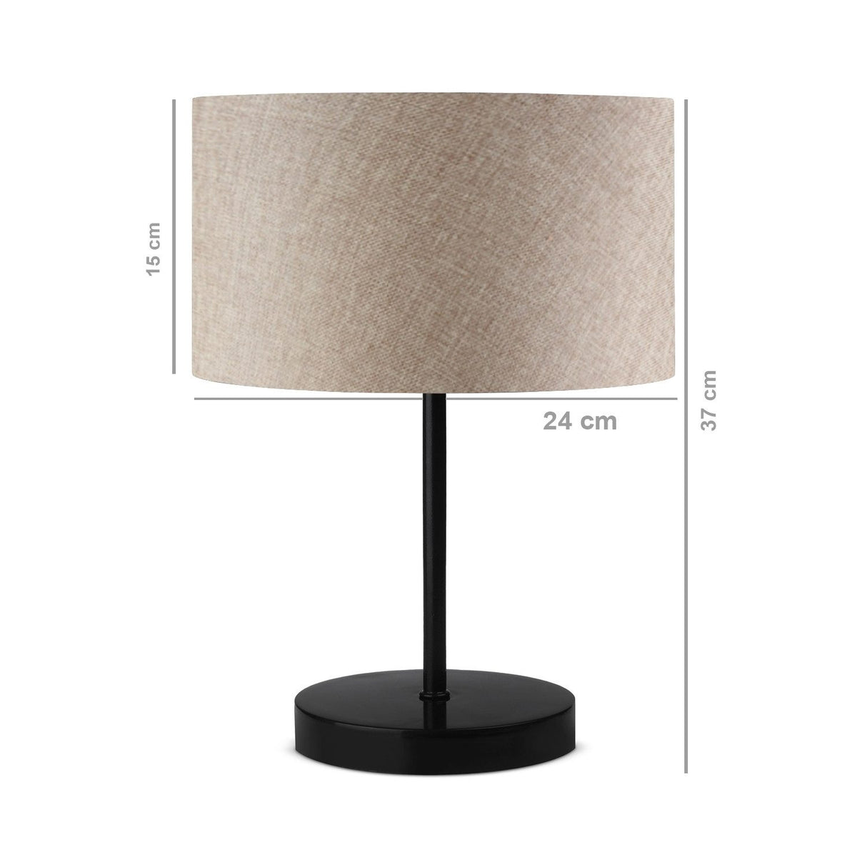 Hobart (24 x 15 cm) Beige svart Bordslampa