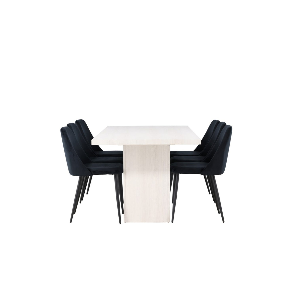 Olga, Night Rektangulär matgrupp Svart, Vit, 200 x 90