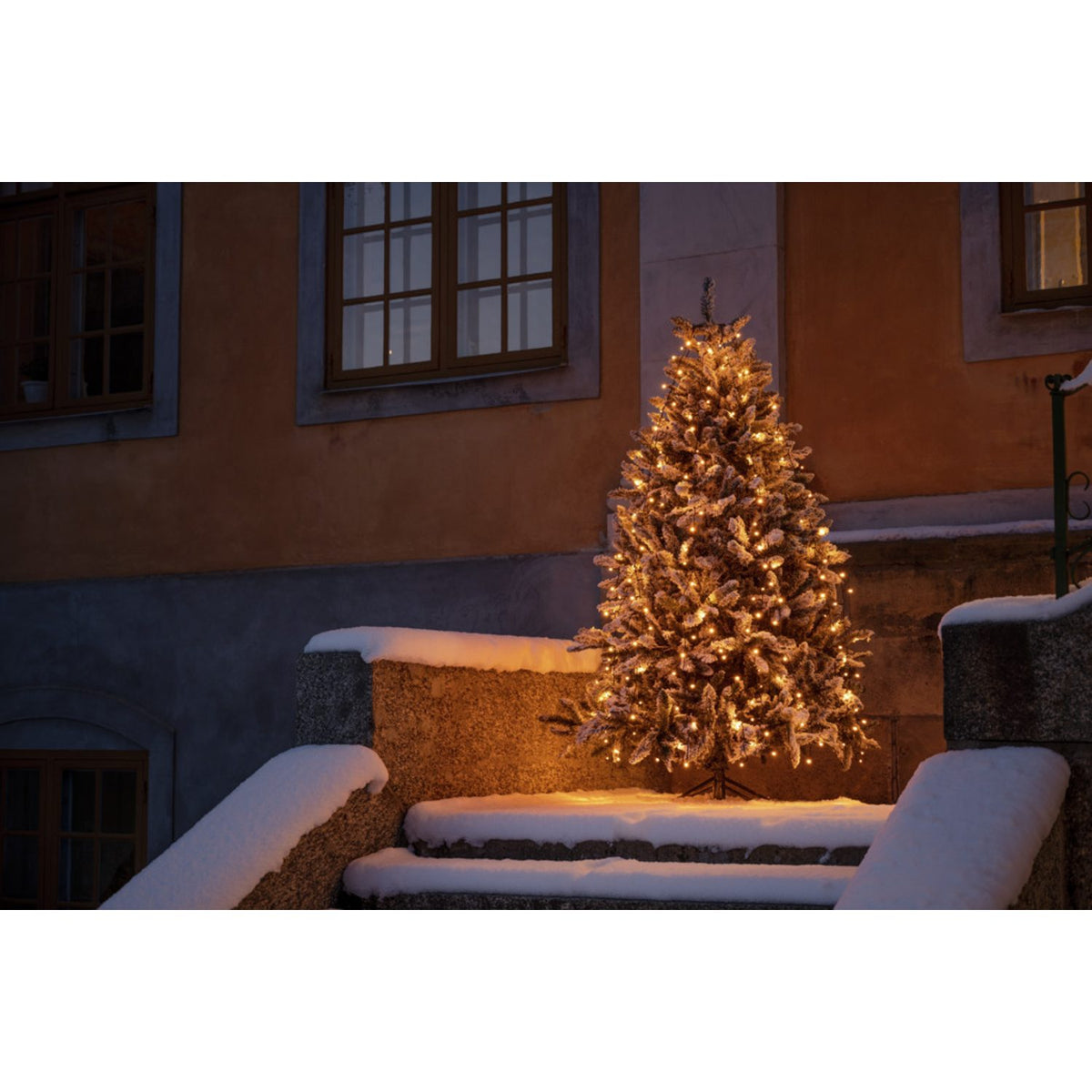 LED Frost Svart Kabel Julgransbelysning 180 cm, Amber