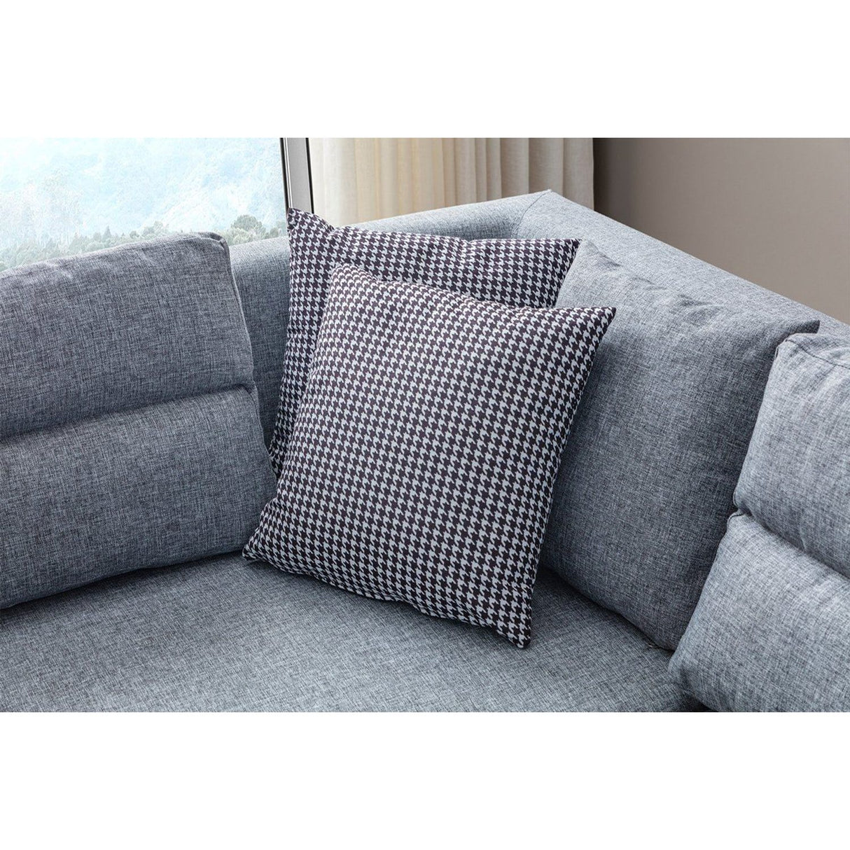 Porto (230 x 90 x 150 cm) Hörnsoffa-bäddsoffa Grå, Vänster