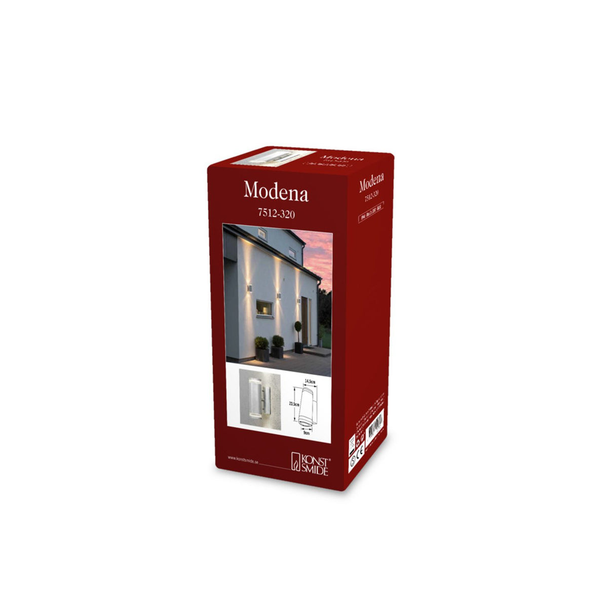 Modena GU10 Dubbel Transparent Vägglampa Ute Galvaniserad, 24 cm