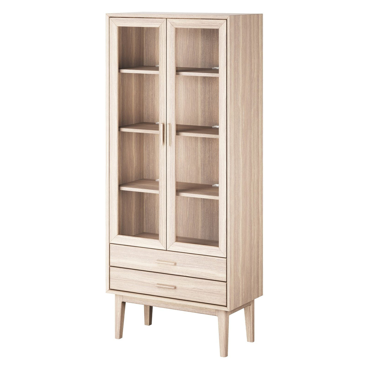 Vitrinskåp Nr.702 80x185 cm Vitoljad Ek