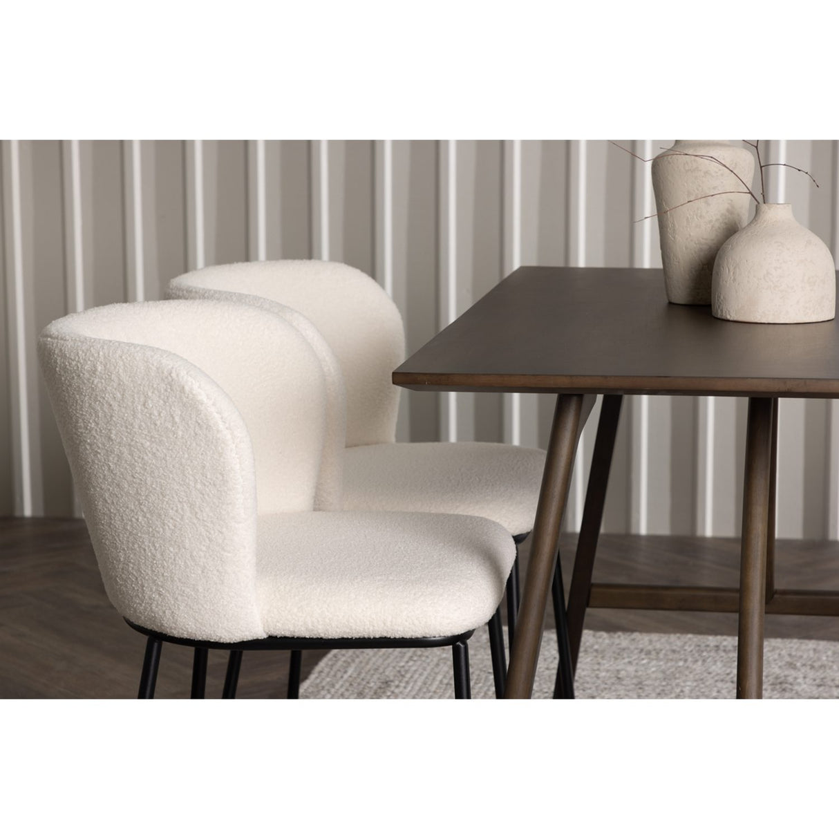 Kaseidon, Edina Rektangulär matgrupp Svart,Vit, Mörkbrun, 120 x 80