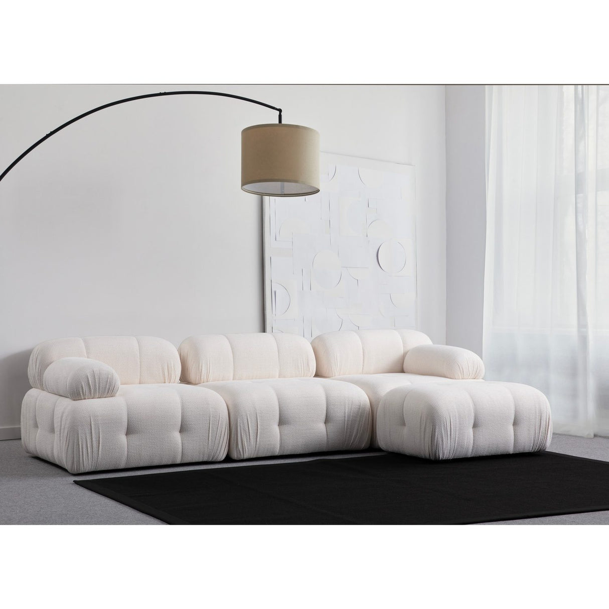 Colombo 3 (290-160 x 95 x 75 cm) Hörnsoffa Vit
