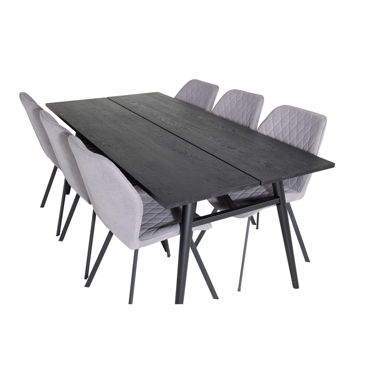 Sleek, Gemma Rektangulär matgrupp Svart,Grå, Svart, 195 x 95