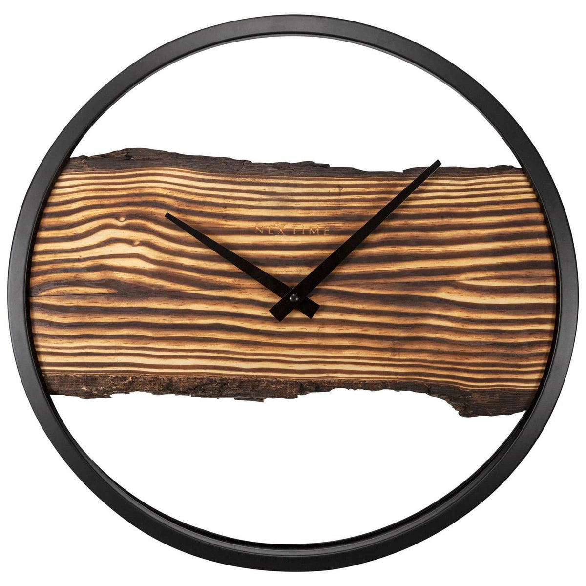 Forest large trä/svart Väggklocka Ø45 cm