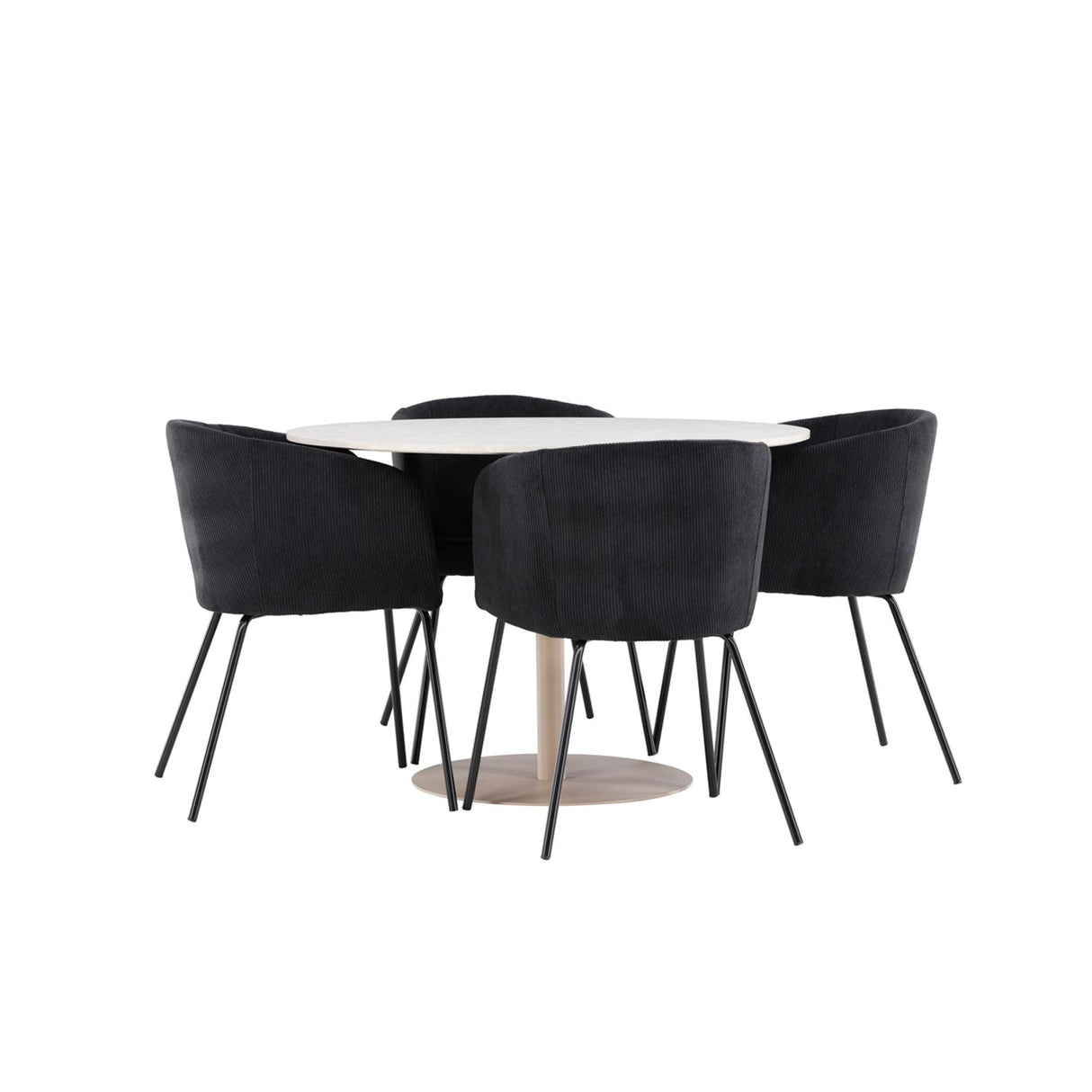 Lycke, Berit Rund matgrupp Svart, Beige, ⌀110