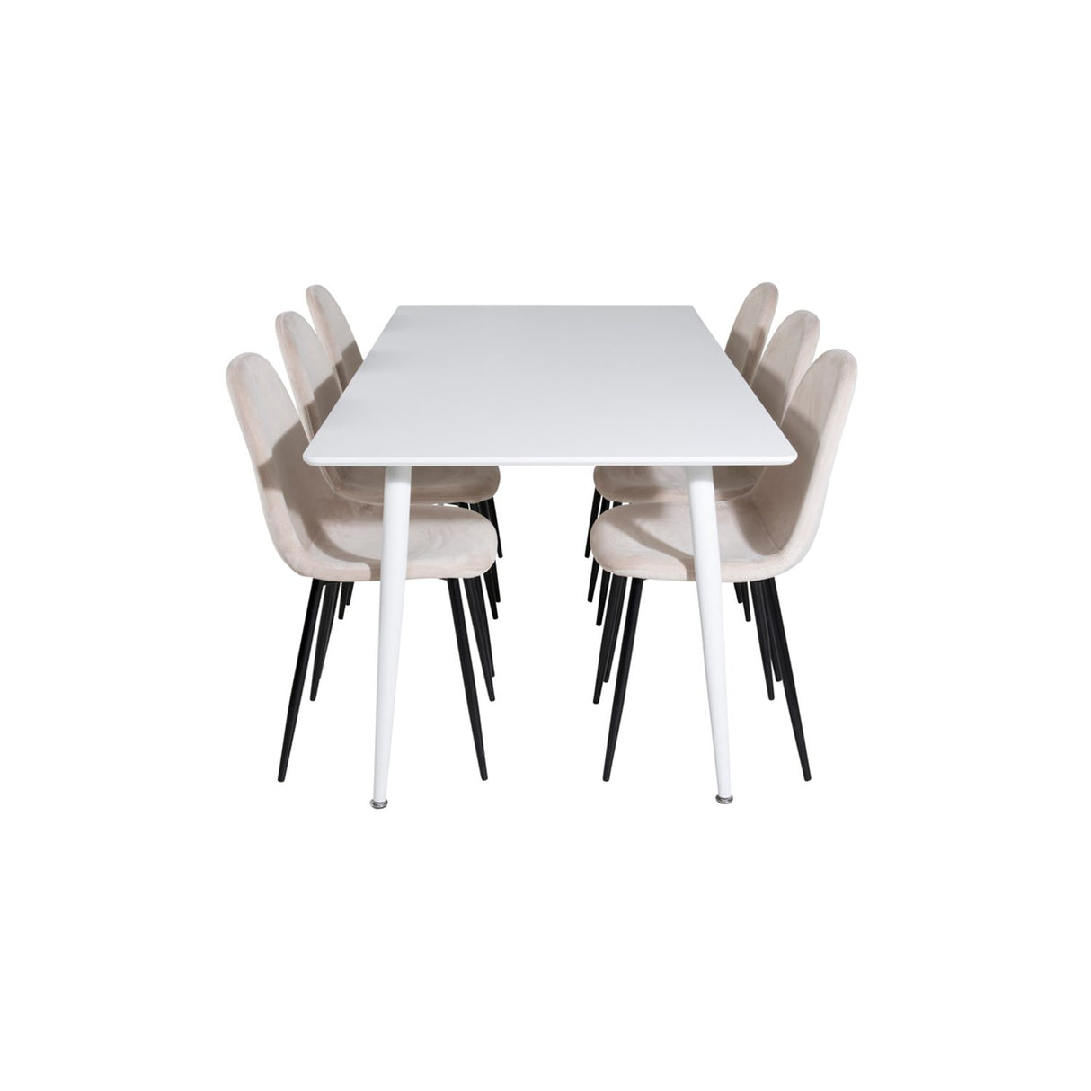 Polar, Polar Rektangulär matgrupp Beige,Svart, Vit, 180 x 90