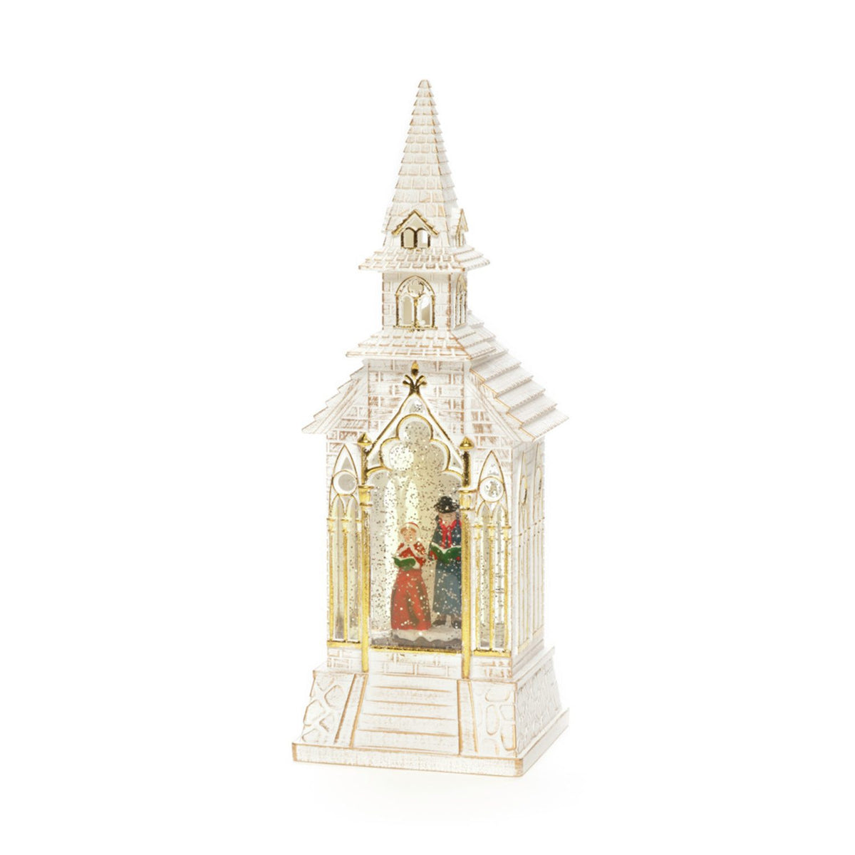 Vattenfylld lykta kyrka vit LED Stående Ljusdekoration Inne