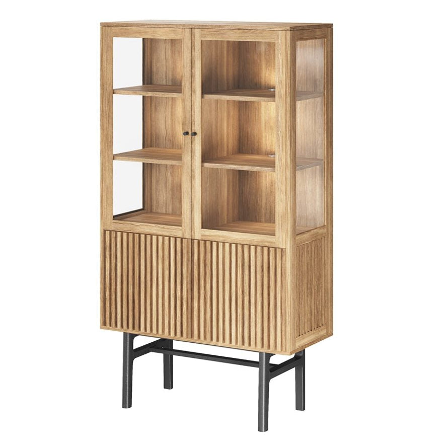 Vitrinskåp Nr.230 Trädörrar 100x180 cm Oljad Ek