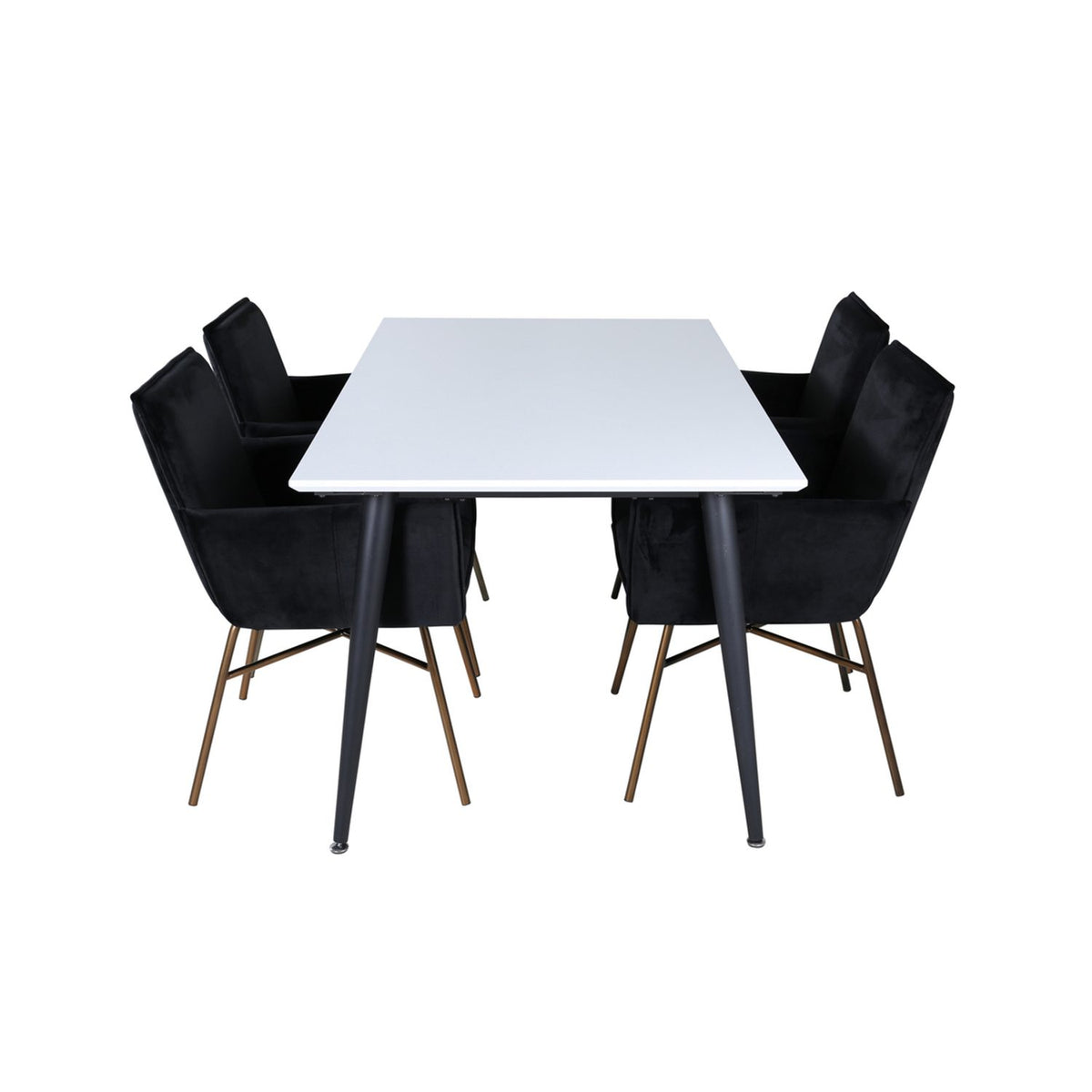 Jimmy, Petra Rektangulär matgrupp Svart,Koppar, Svart,Vitt, 150 x 90