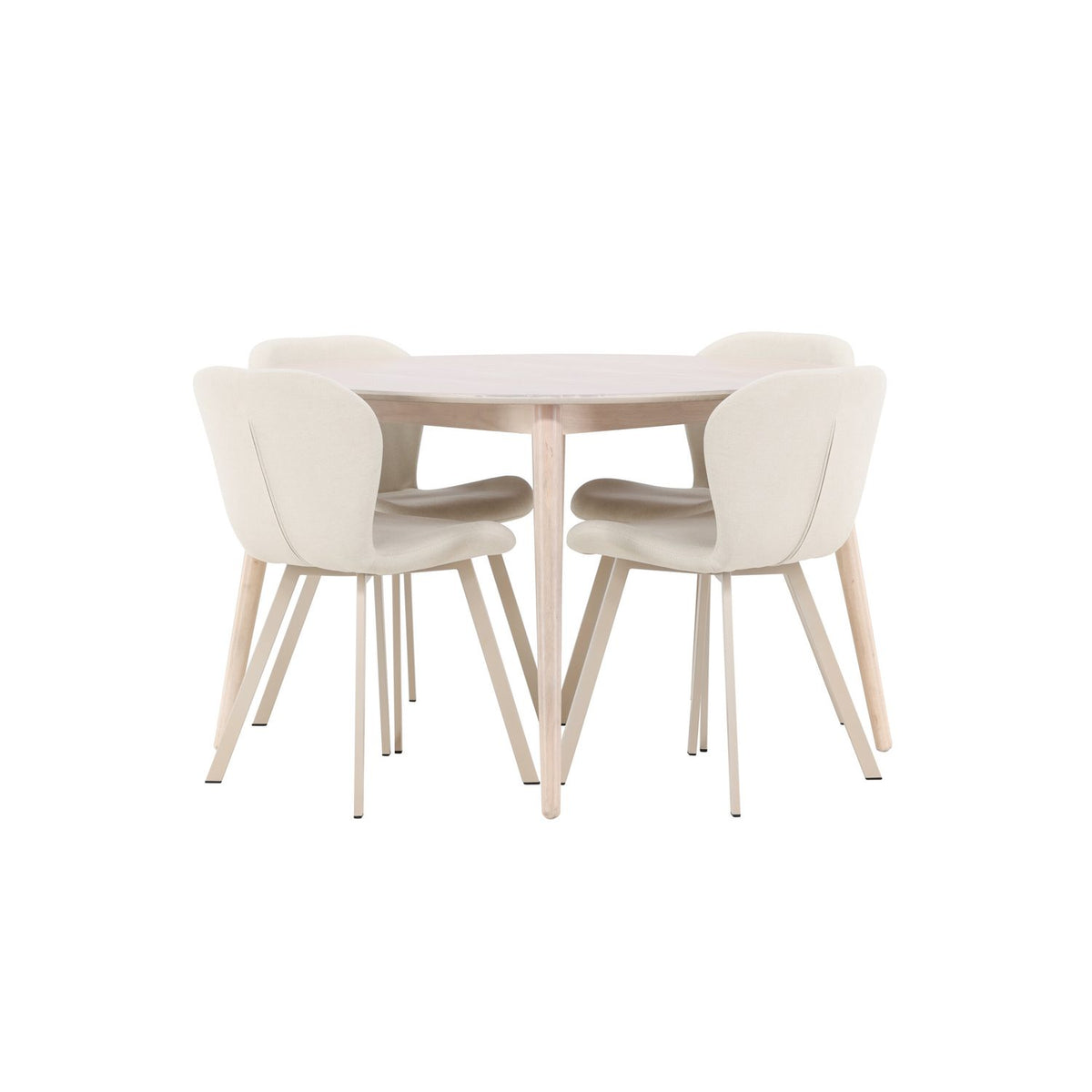 Flora, Lilja Runt matgrupp Beige, Vitlasyr, ⌀120