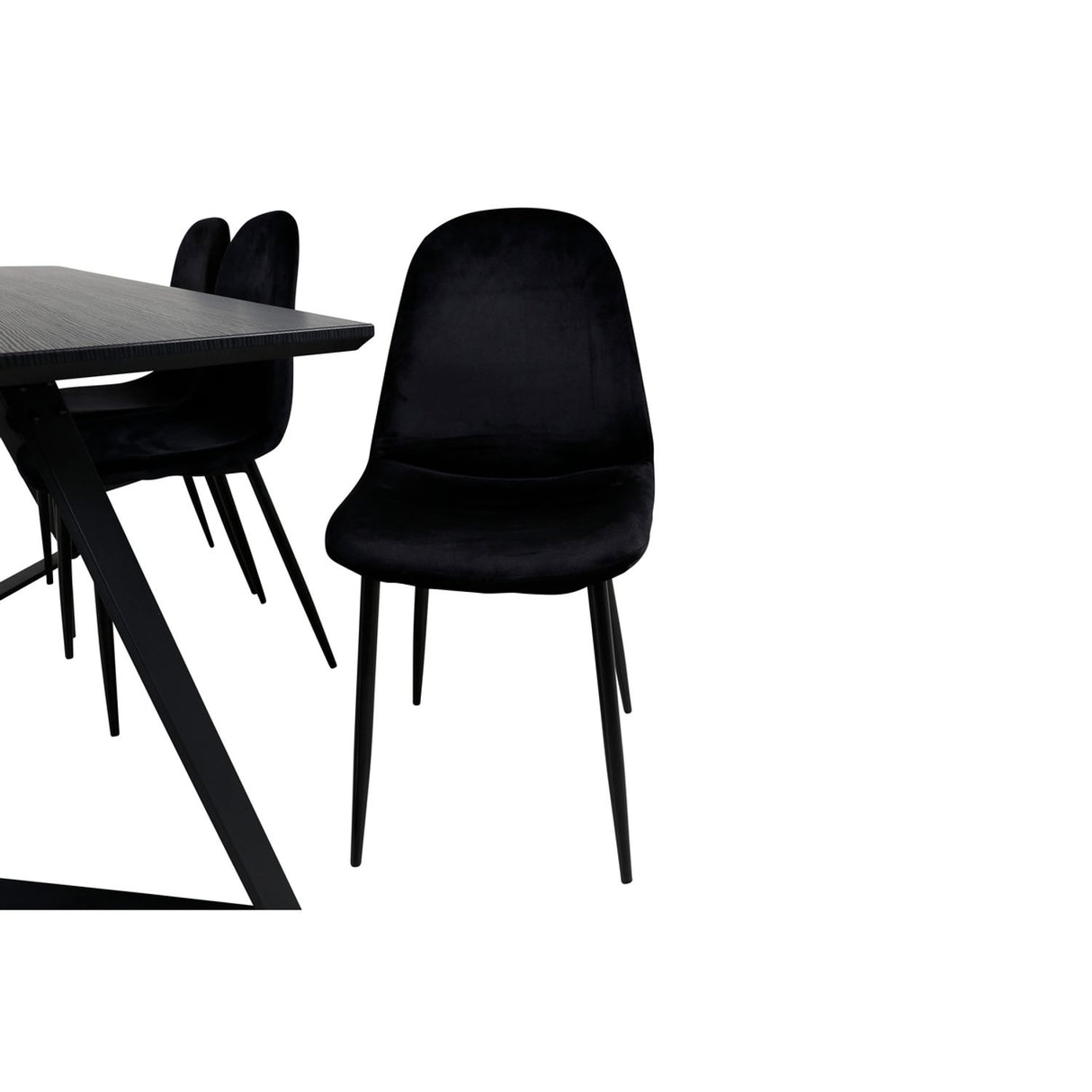 Marina, Polar Rektangulär matgrupp Svart, Svart, 180 x 90