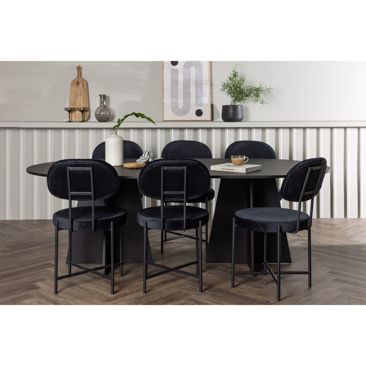 Bootcut, Stella Oval matgrupp Svart, Svart, 230 x 115