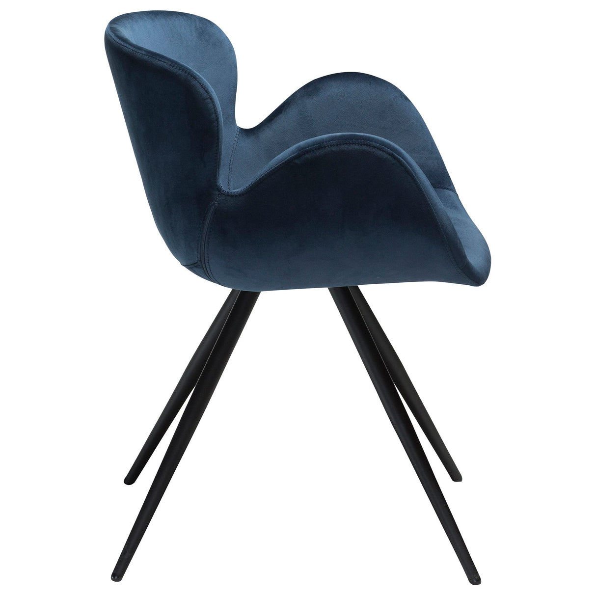 Gaia Stol Midnight Blue Velvet, Black