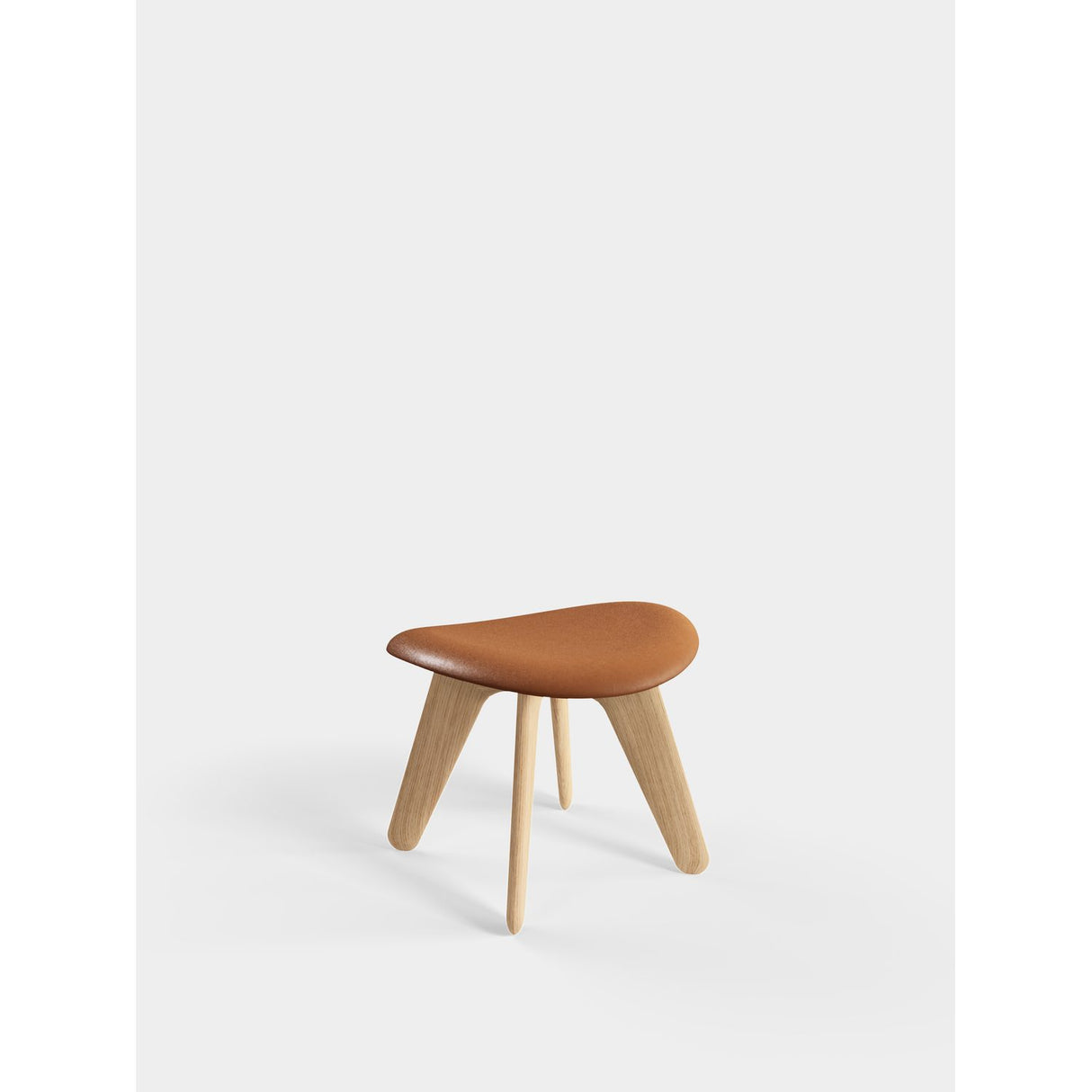Slab Ottoman Natural Leather Cognac
