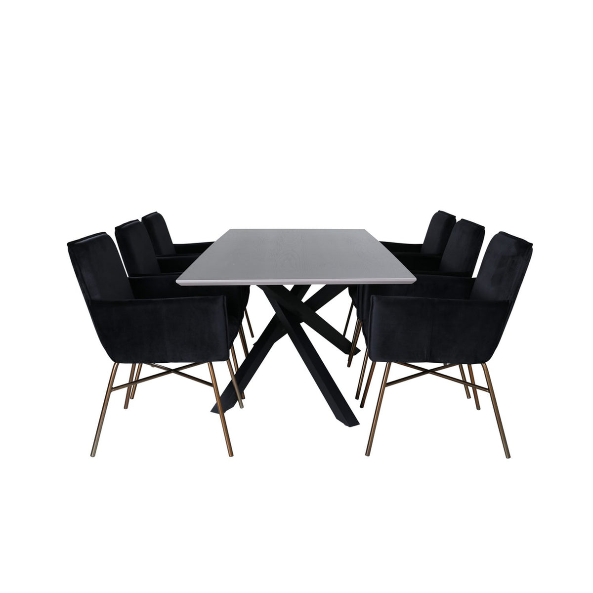 Piazza, Petra Rektangulär matgrupp Mörkgrå