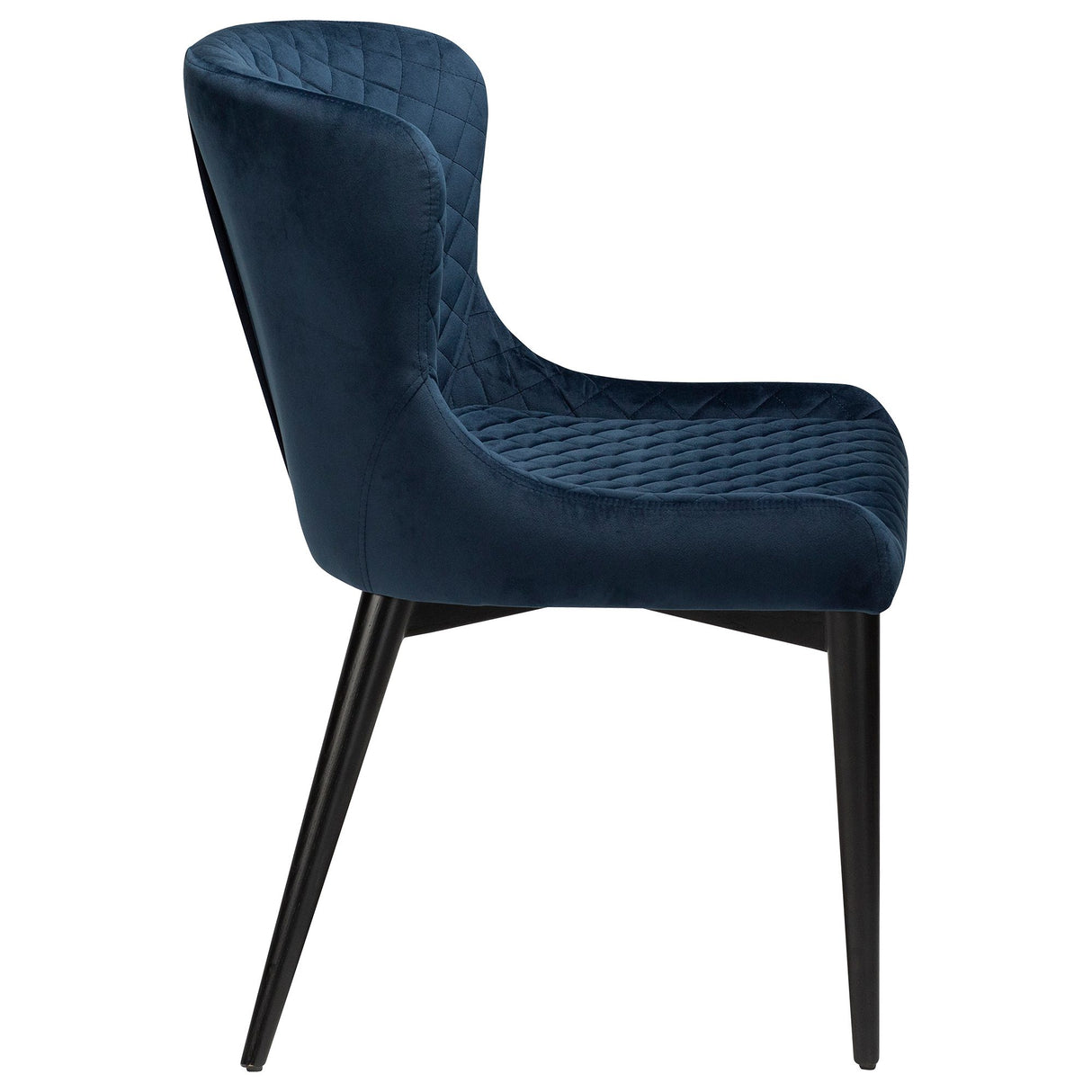 Vetro Stol Midnight Blue Velvet, Black Oak