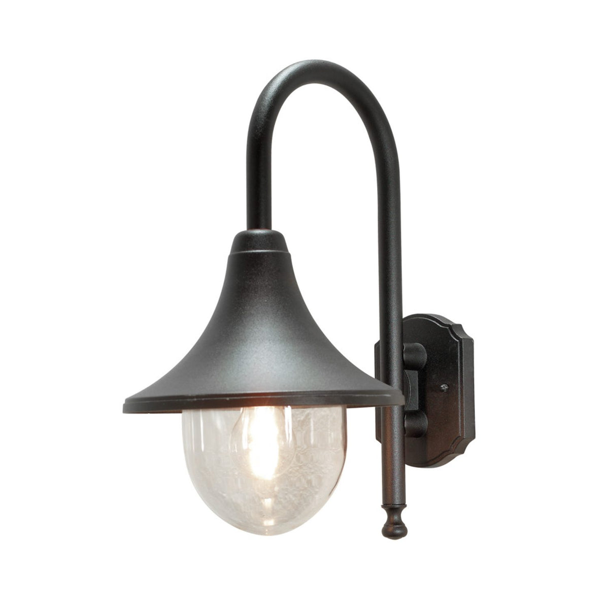 Bari E27 Ner Vägglampa Ute Mattsvart