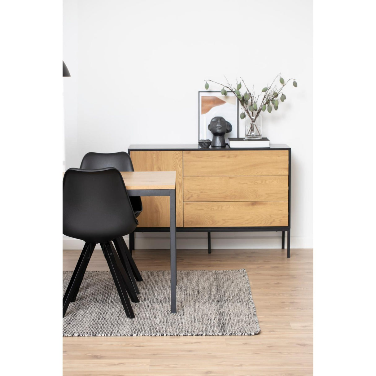 Notting Hill Sideboard 3 lådor 120x40x82 cm Svart/Ek