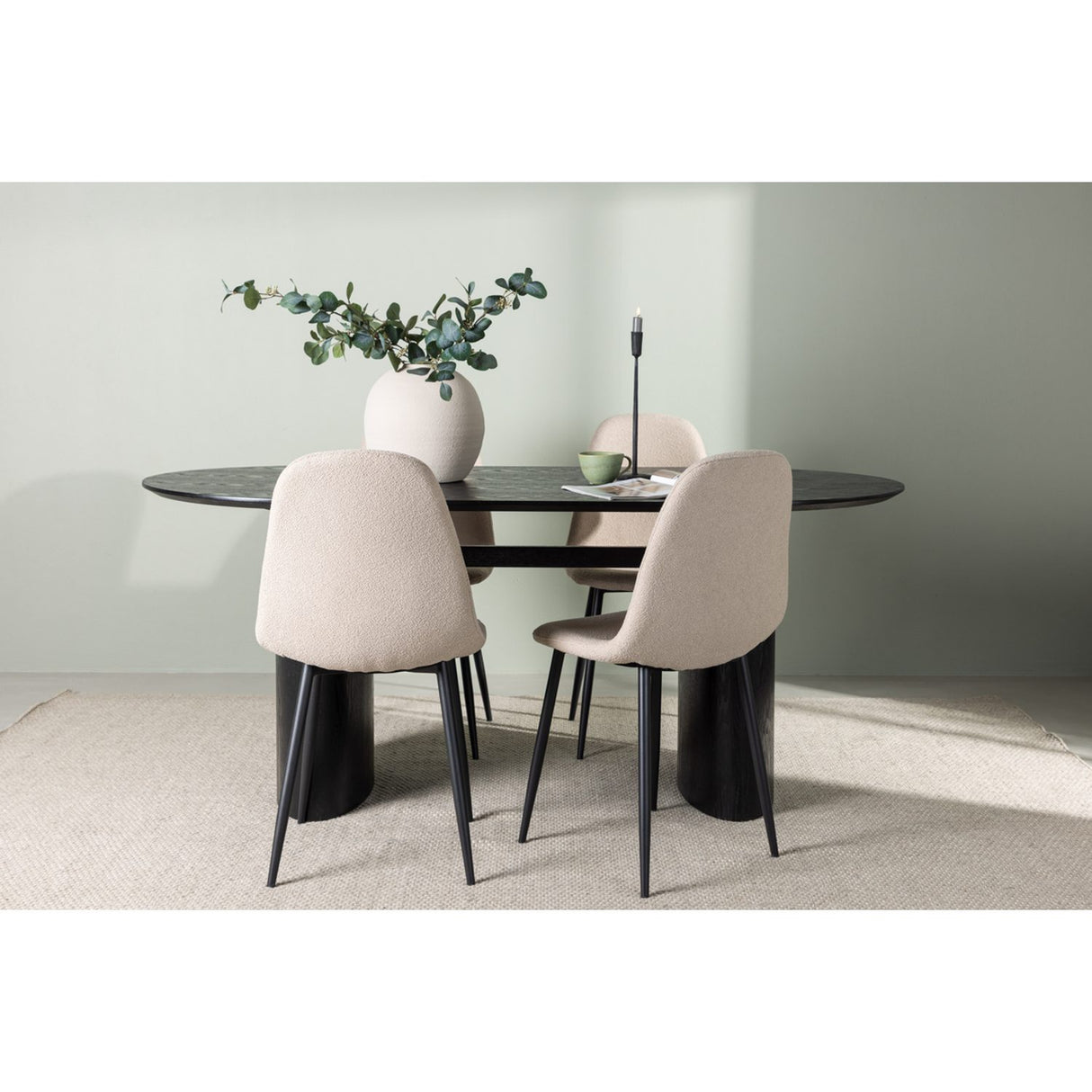 Isolde, Polar Oval matgrupp Beige,Svart, Svart, 180 x 90