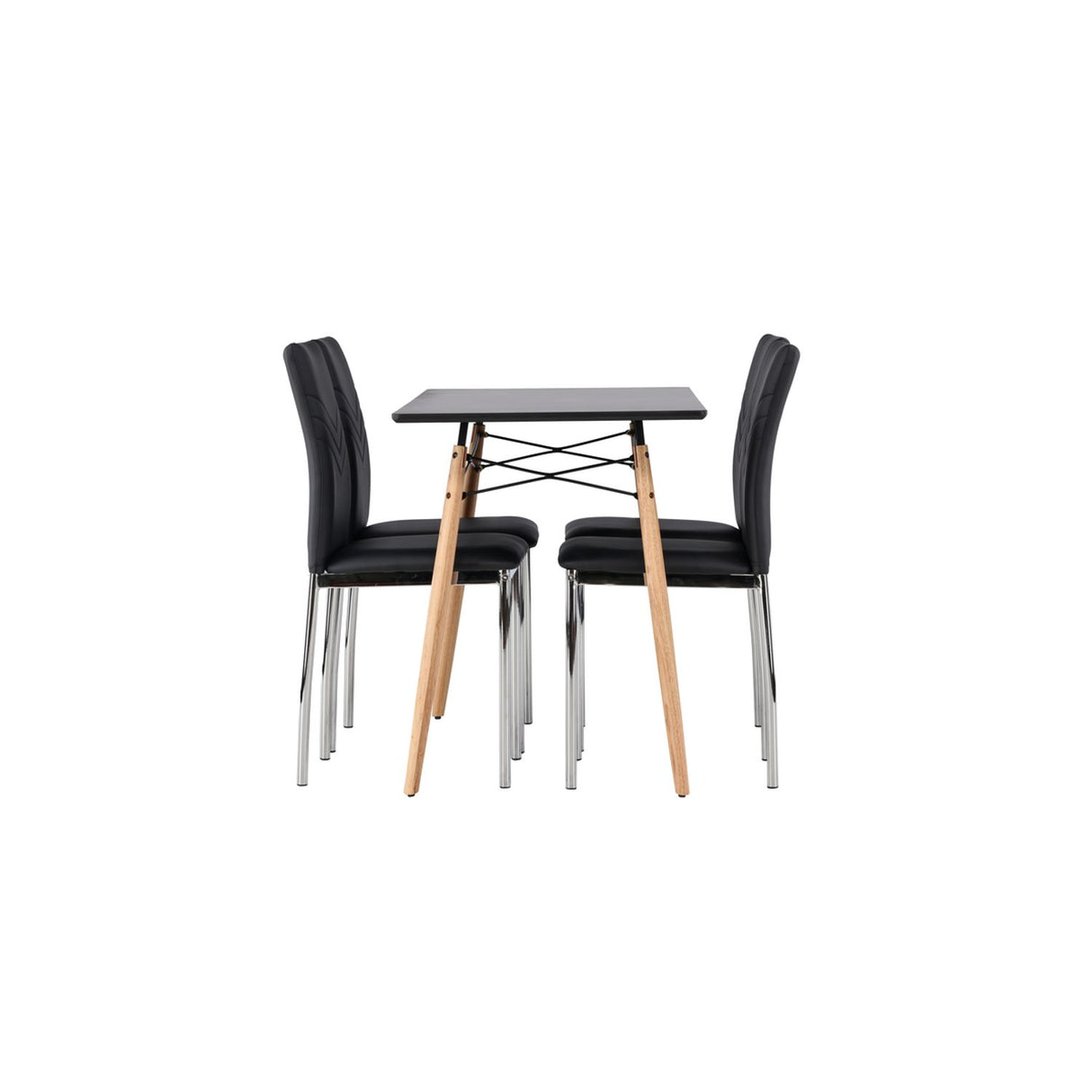 Danburi, Lily Rektangulär matgrupp Svart,Silver, Svart,Natur, 120 x 60