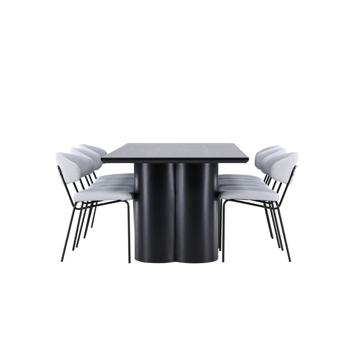 Olivia, Chico Rektangulär matgrupp Blå, svart, Svart, 210 x 100