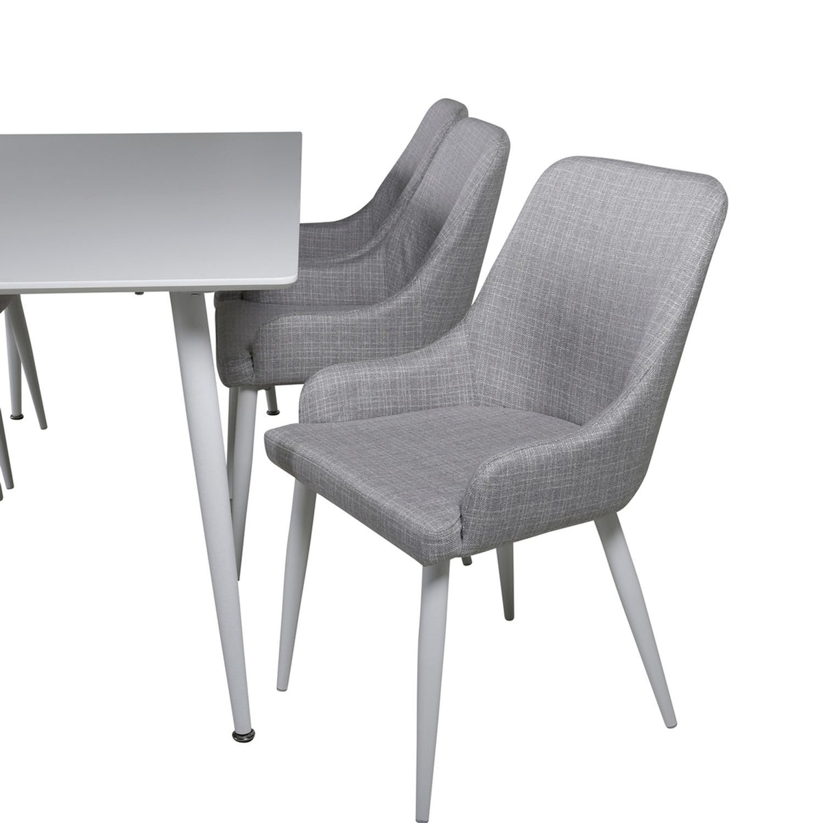 Polar, Plaza Rektangulär matgrupp Grå,Vit, Vit, 180 x 90