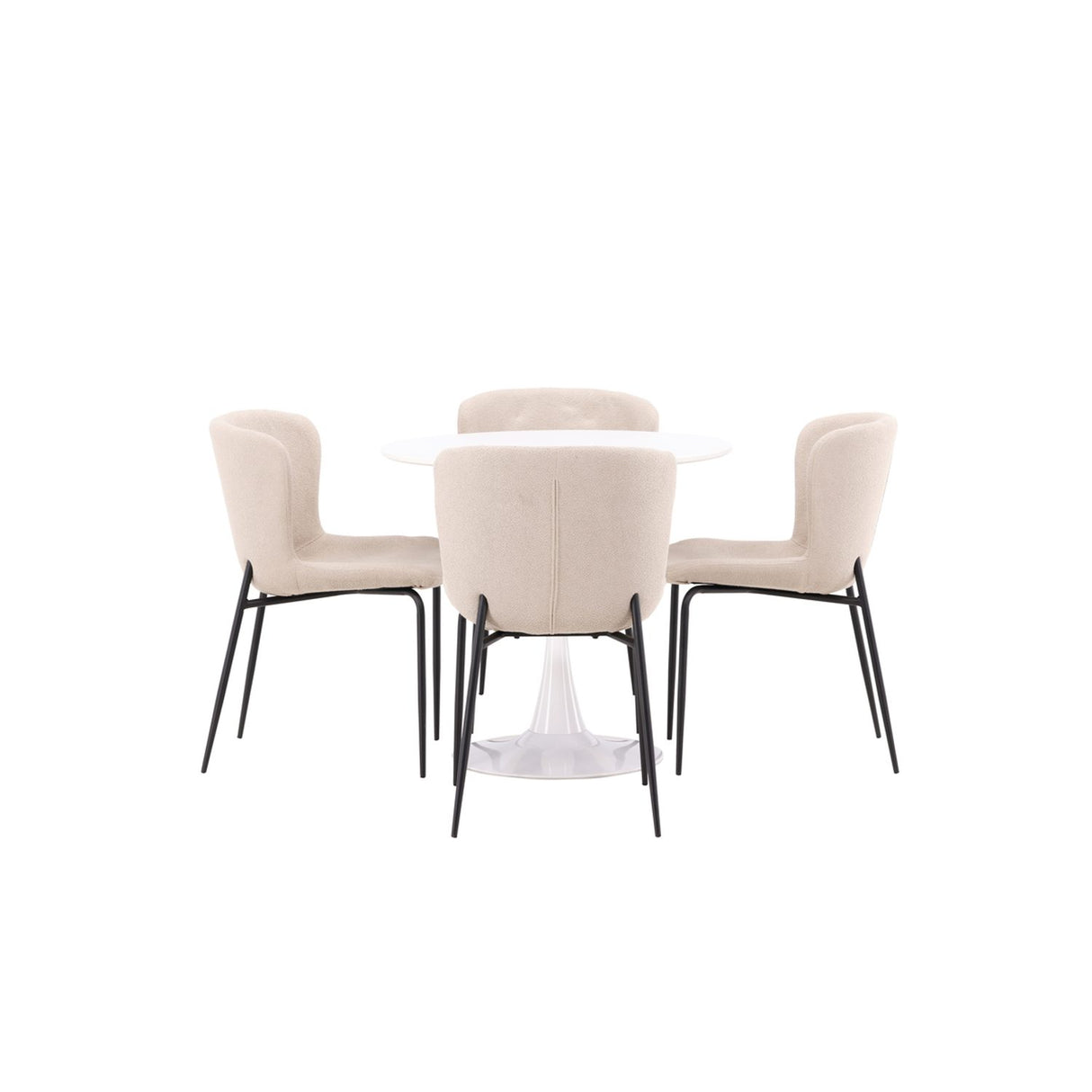 Hamden, Modesto Rund matgrupp Beige, svart, Vit, ⌀80
