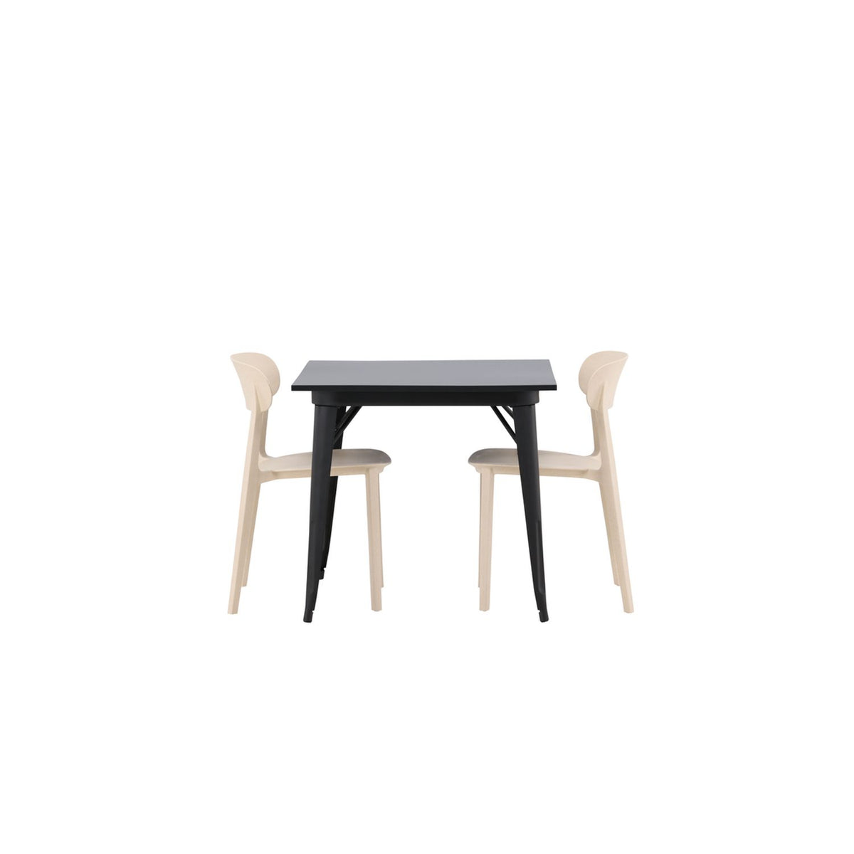 Tempe, Åstol Rektangulär matgrupp Beige, Svart, 80 x 80