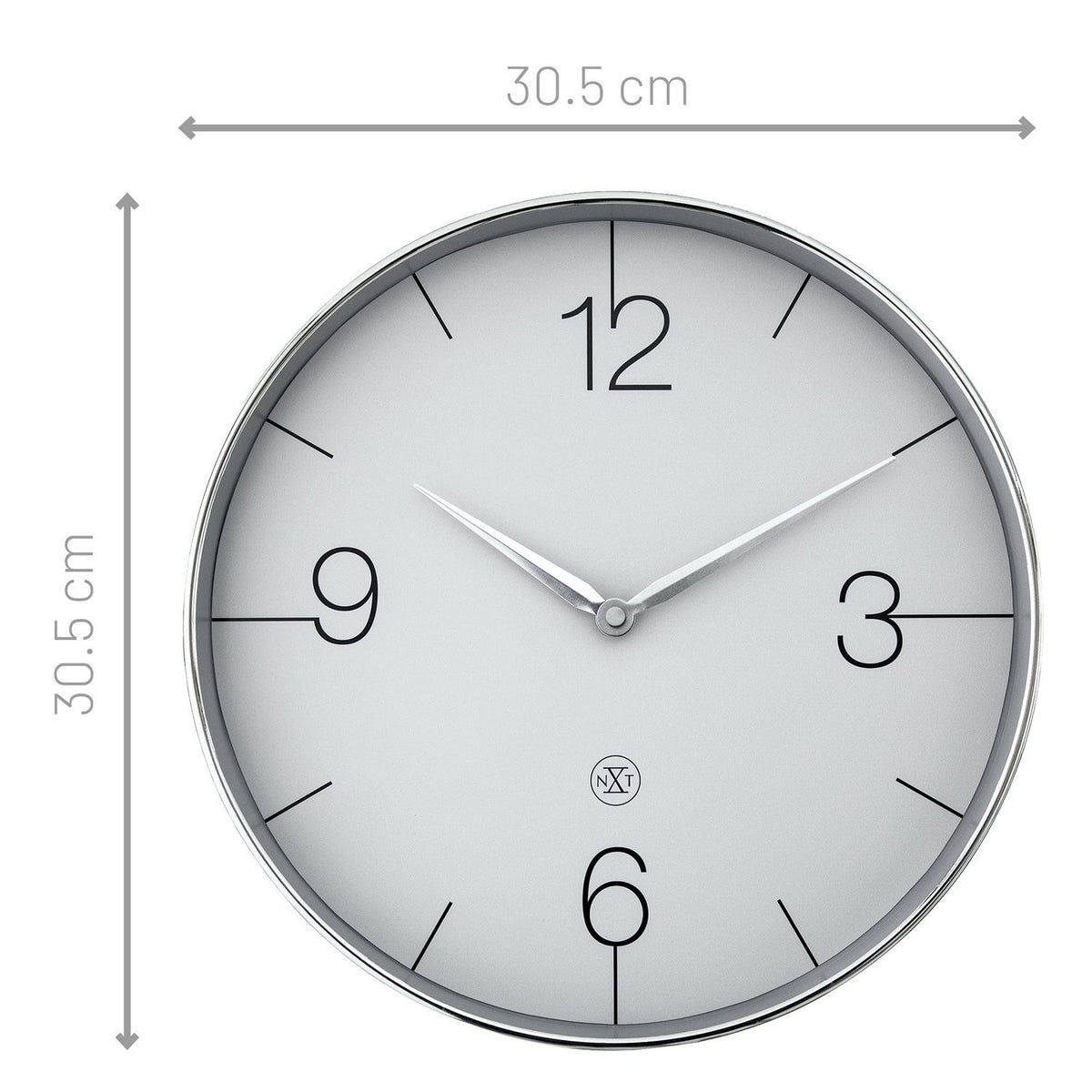 Finesse nxt 30,5 cm /grå Väggklocka Krom