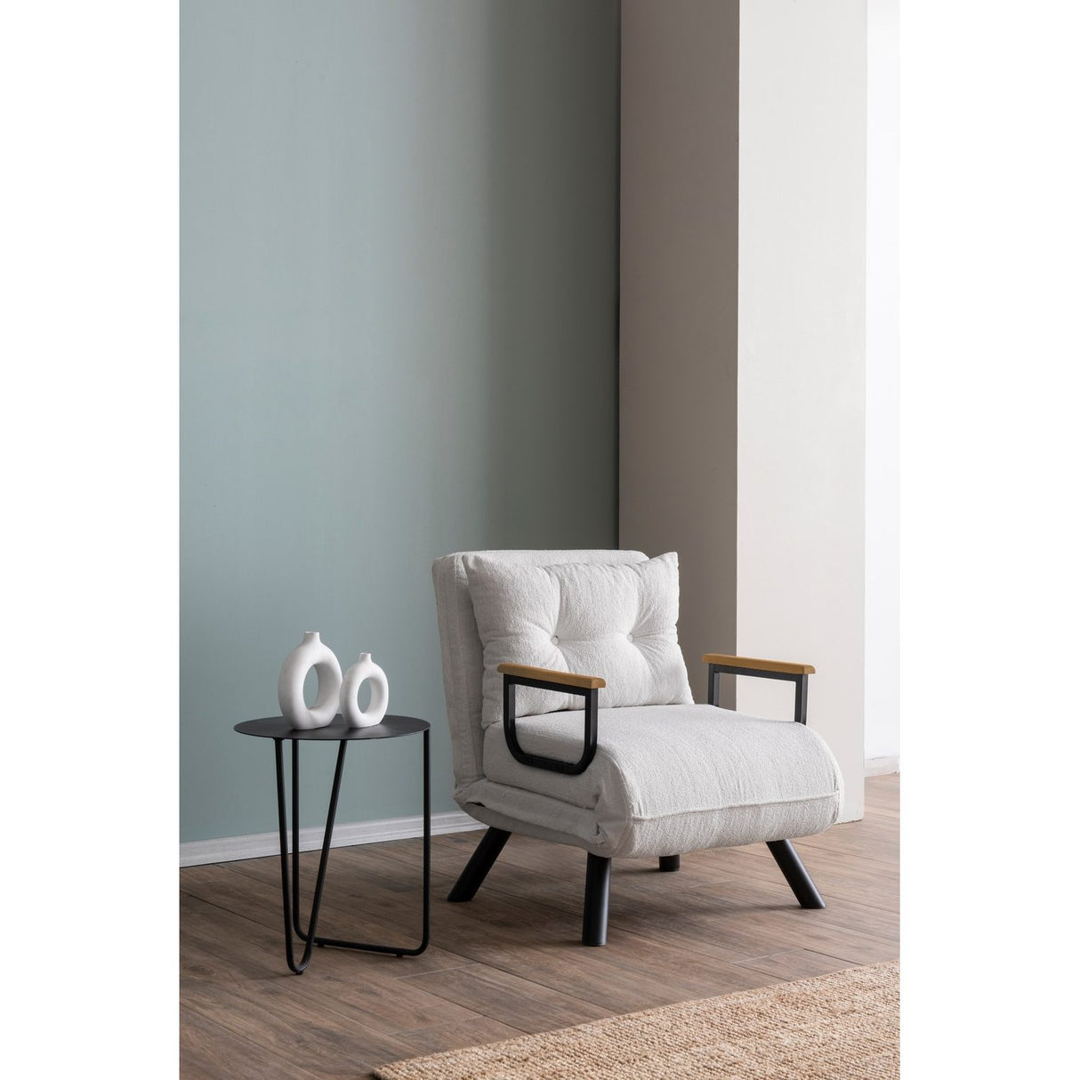 Freetown Single (26 x 120 x 60 cm) 1-sits bäddsoffa Vit