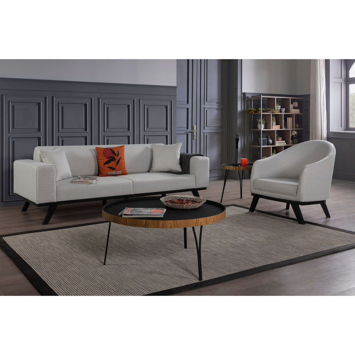 Maputo 3-sits (222 x 92 x 77 cm) 3-sits bäddsoffa Ljusgrå