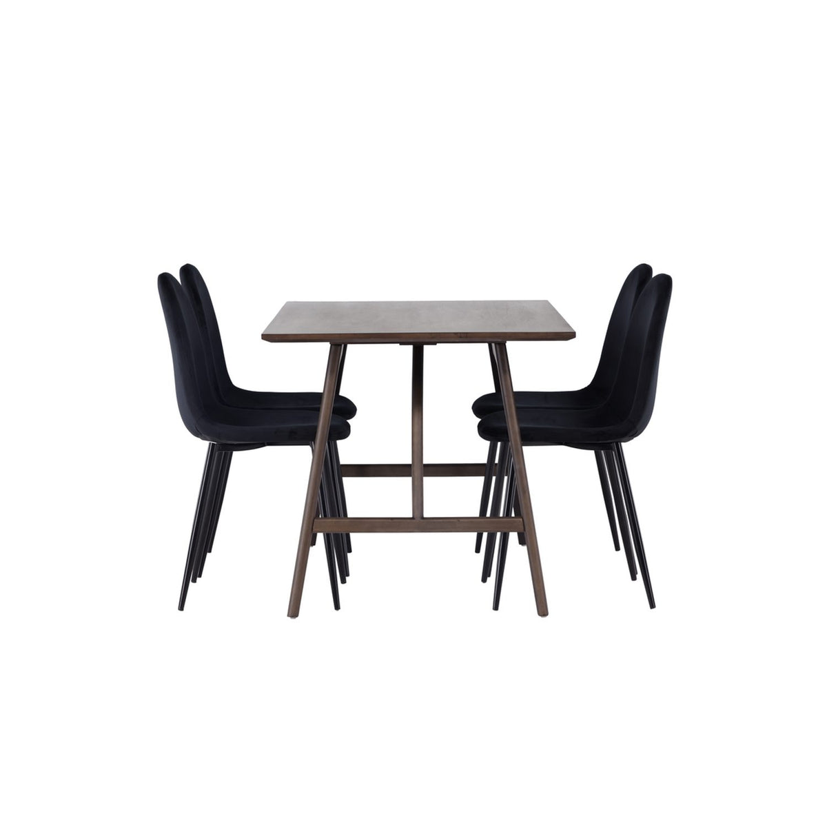 Kaseidon, Polar Rektangulär matgrupp Svart, Mörkbrun, 120 x 80