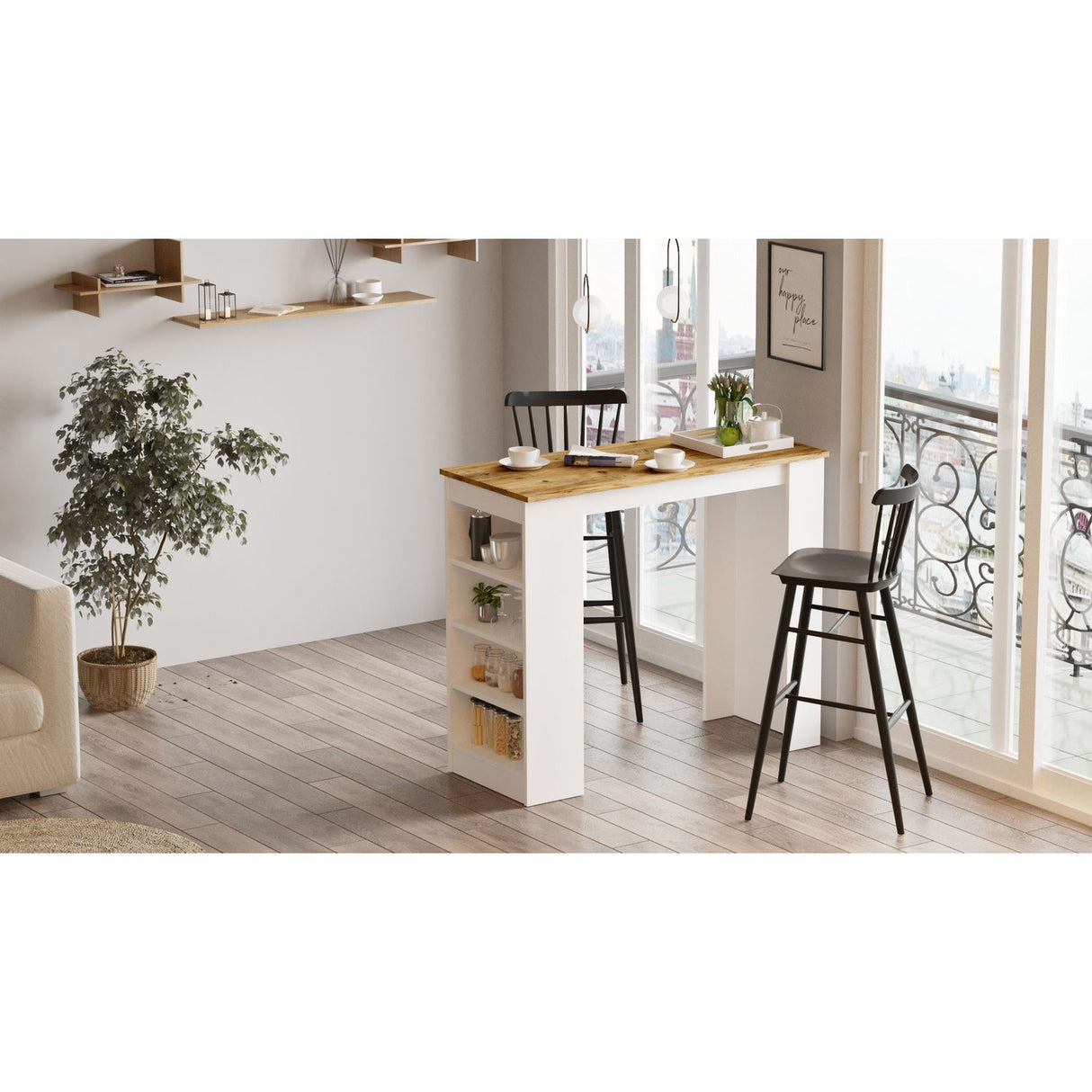 Stavro Bar (120 x 101,8 x 51,6 cm) Bardisk Atlantisk furu Vit