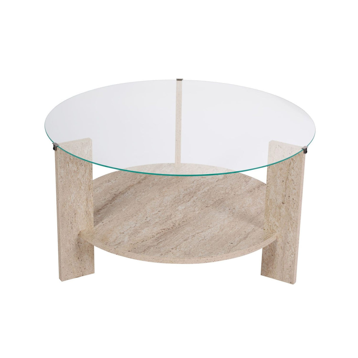 Pazzi Soffbord Travertin / Transparent