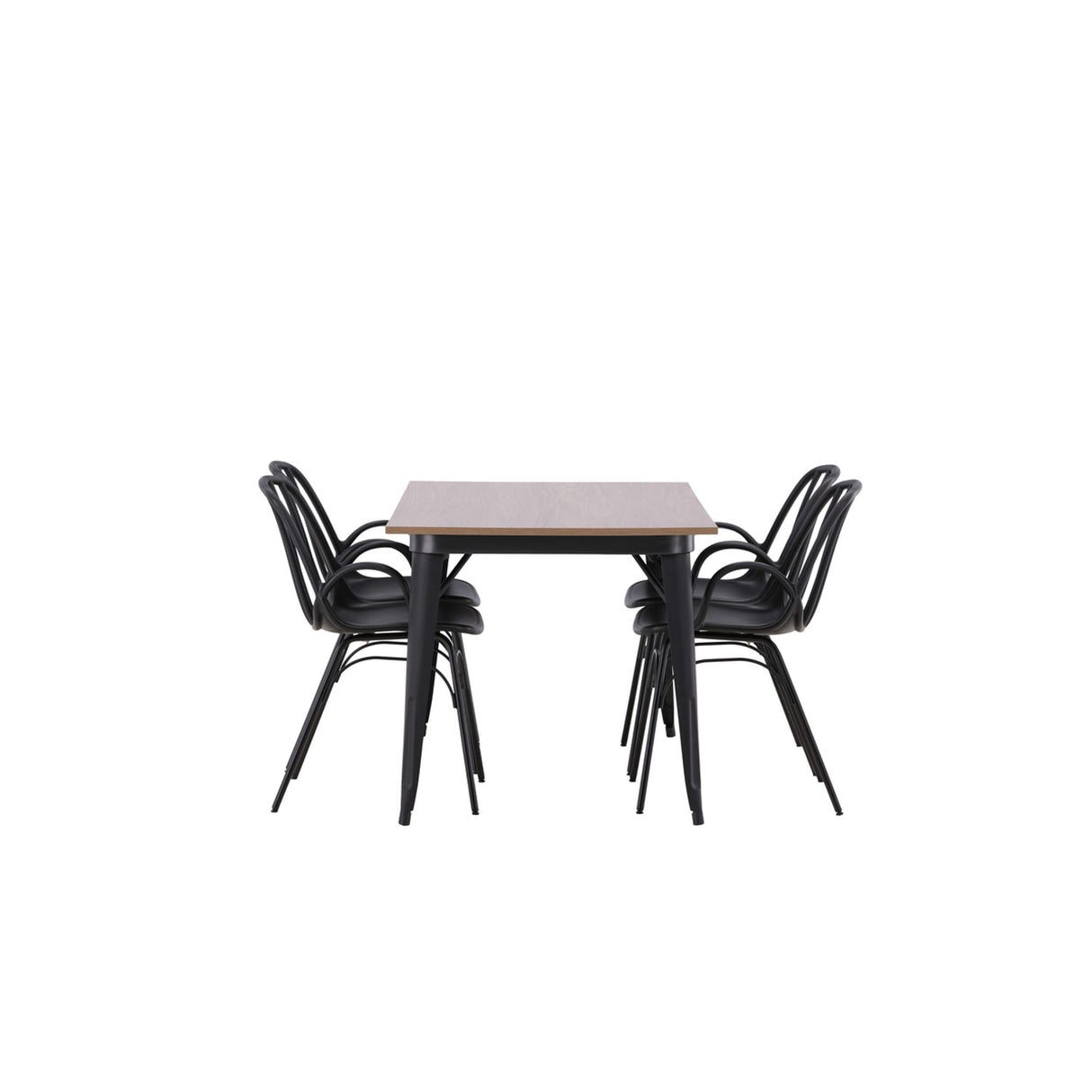 Tempe, Dyrön Rektangulär matgrupp Svart, Valnöt, 140 x 80