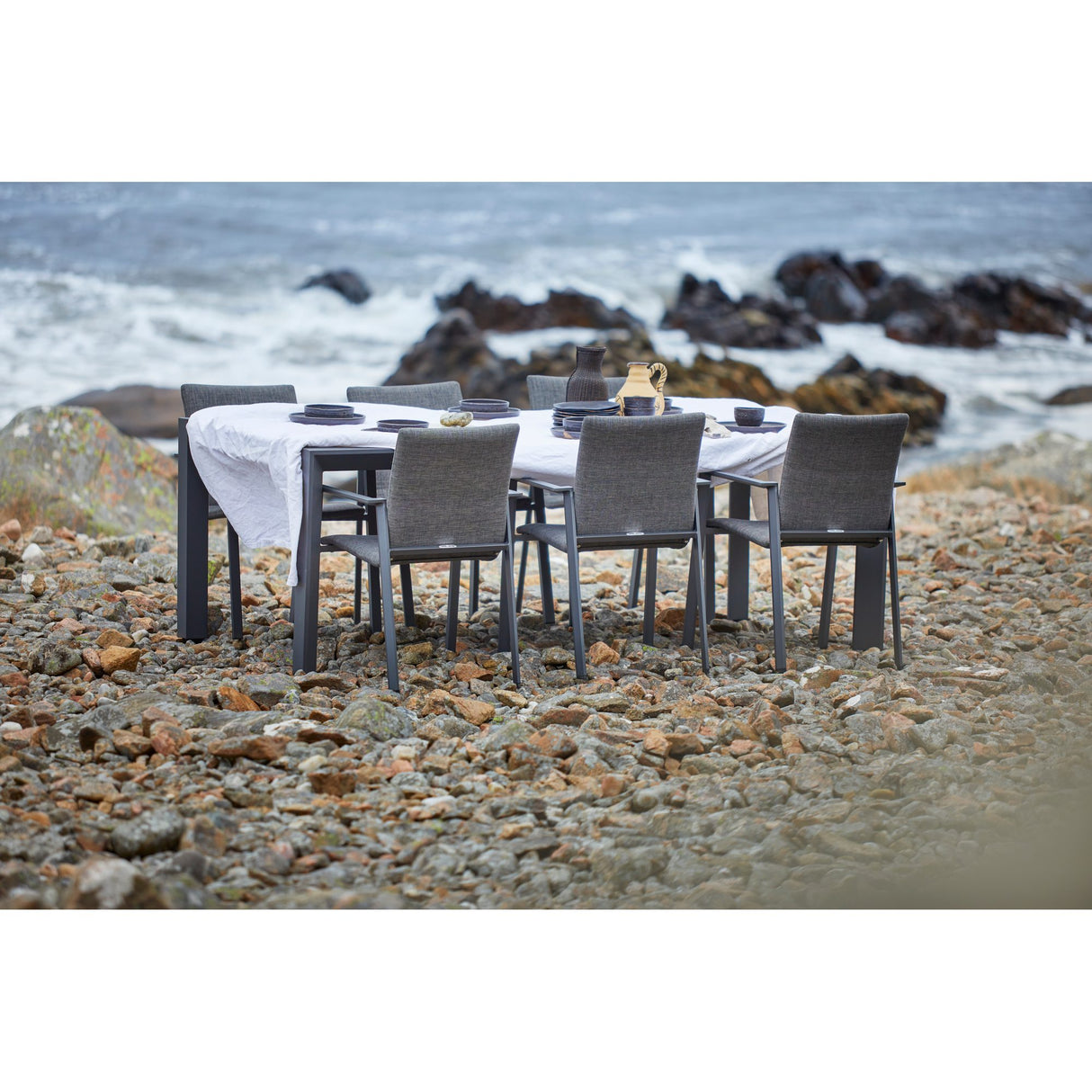 Borgdala Utebord 107x220/340 cm Grå