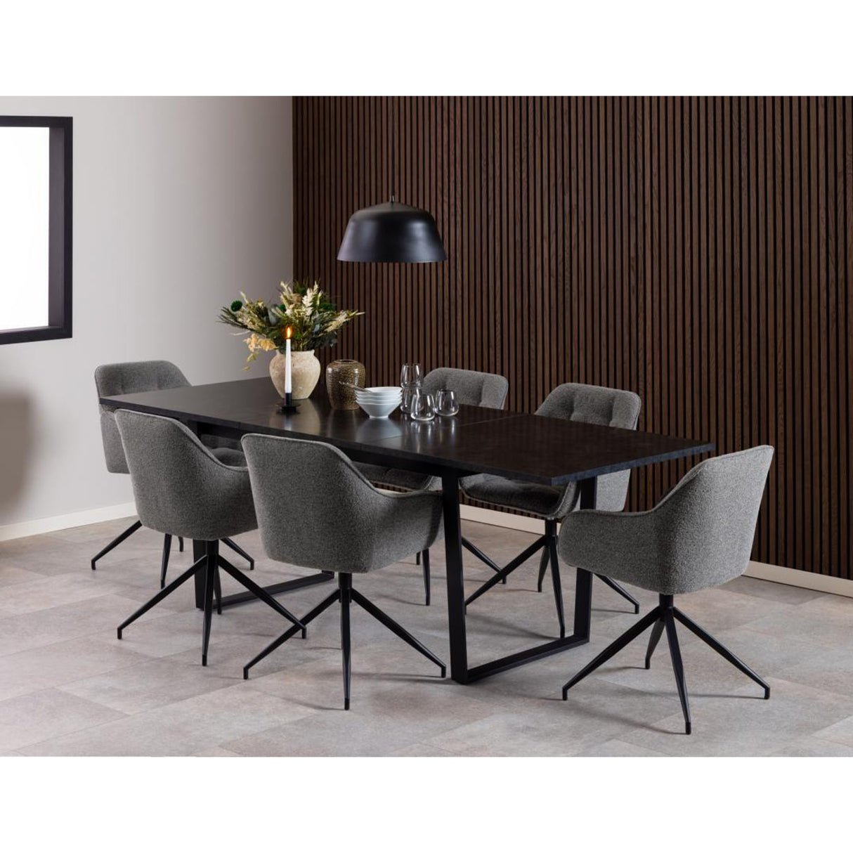 Toulon Karmstol Snurr Monza tyg Antracit