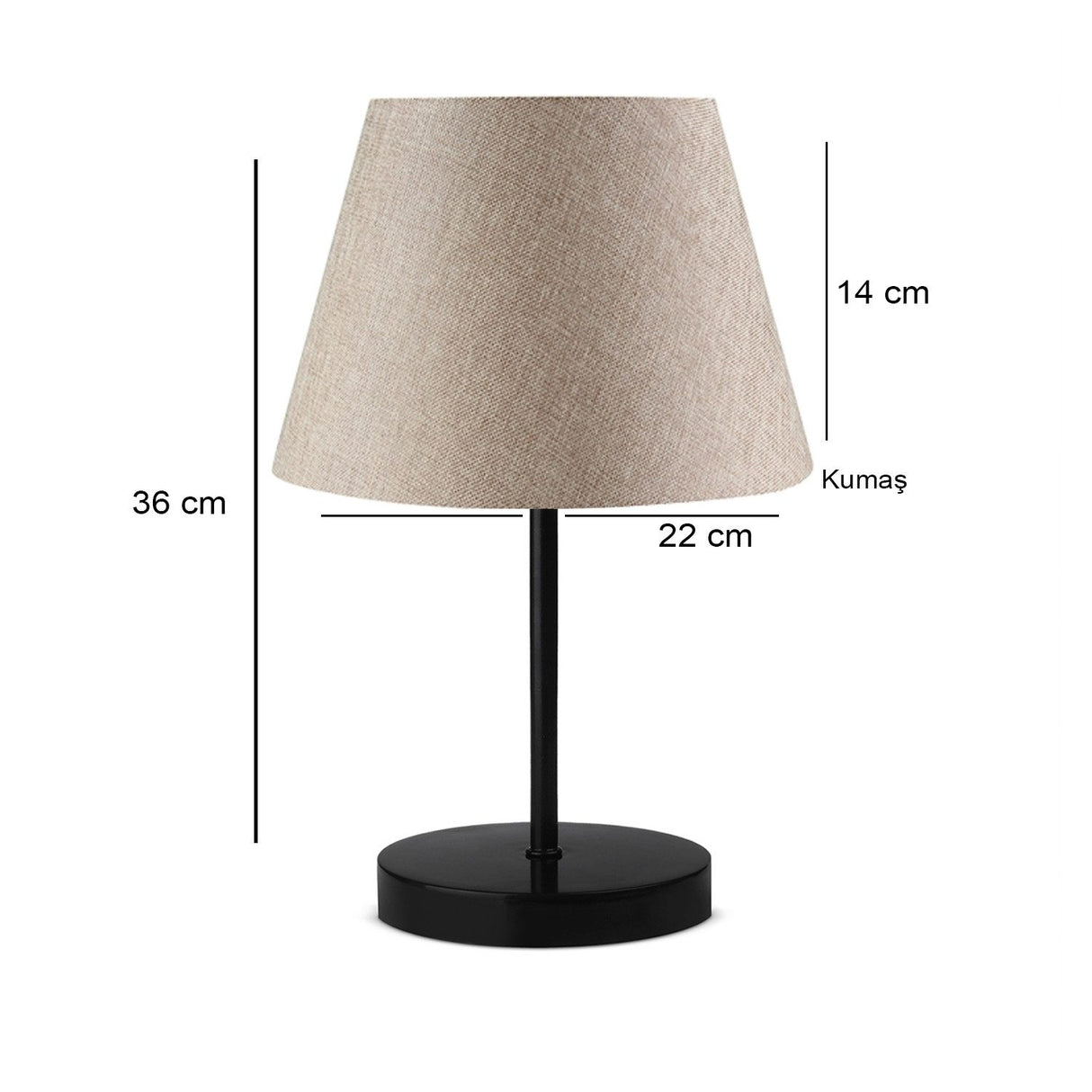 Bordslampa Serie 12 (22 x 14 cm) Beige svart Bordslampa