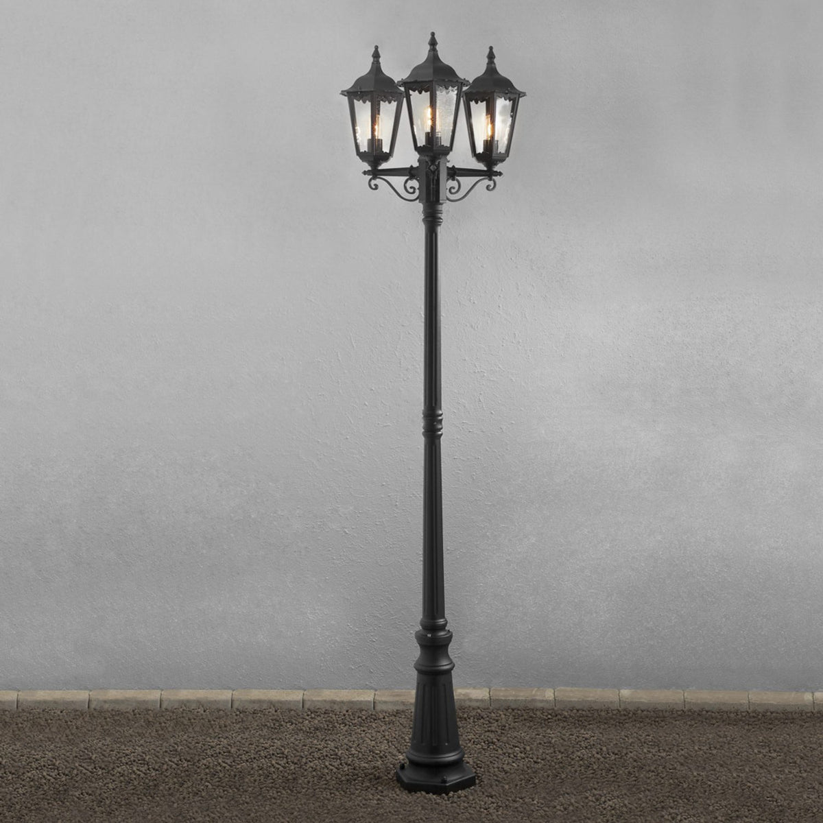 Firenze 3-arm E27 2.2m Lyktstolpe Mattsvart