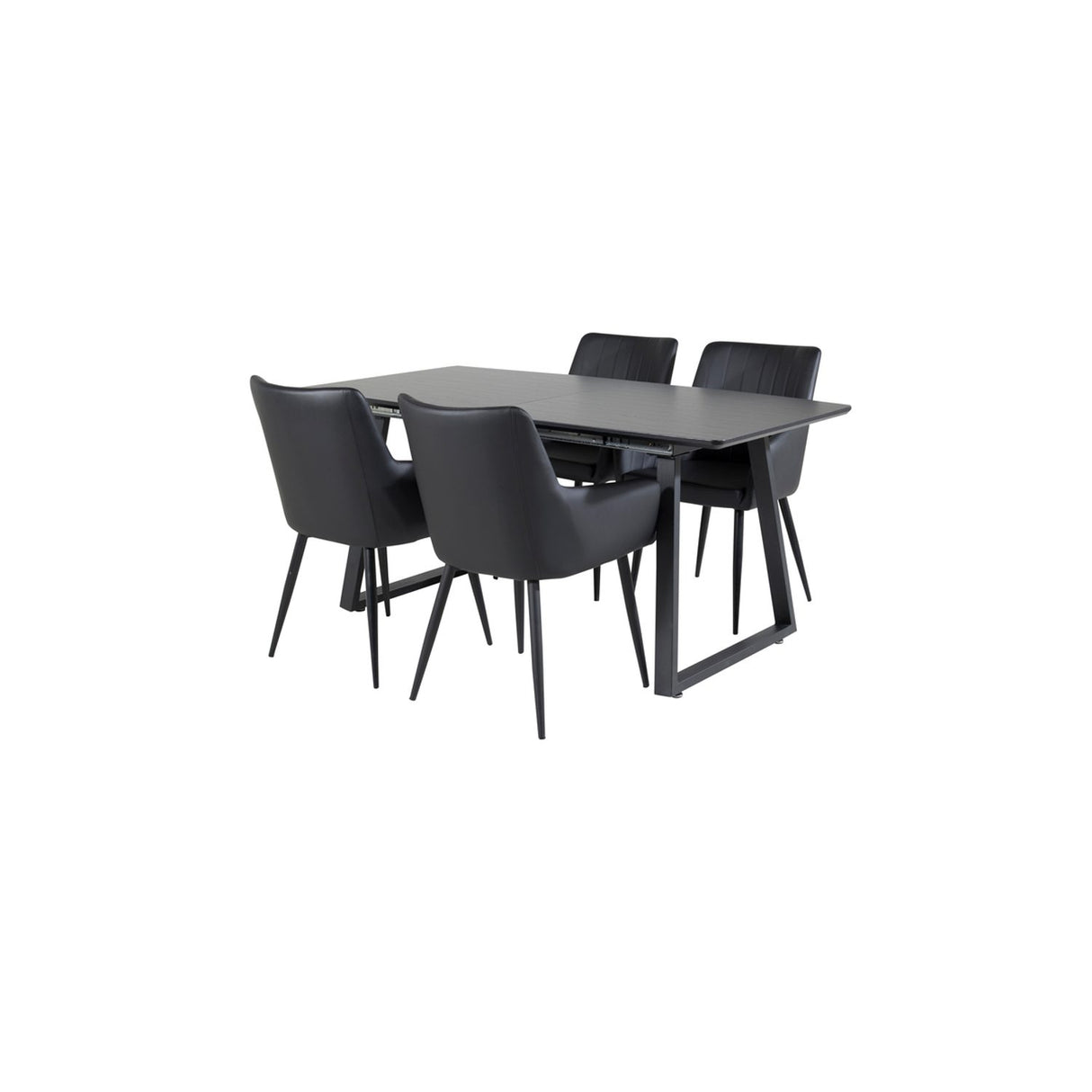 Inca, Comfort Rektangulär matgrupp Svart, Svart, 4st