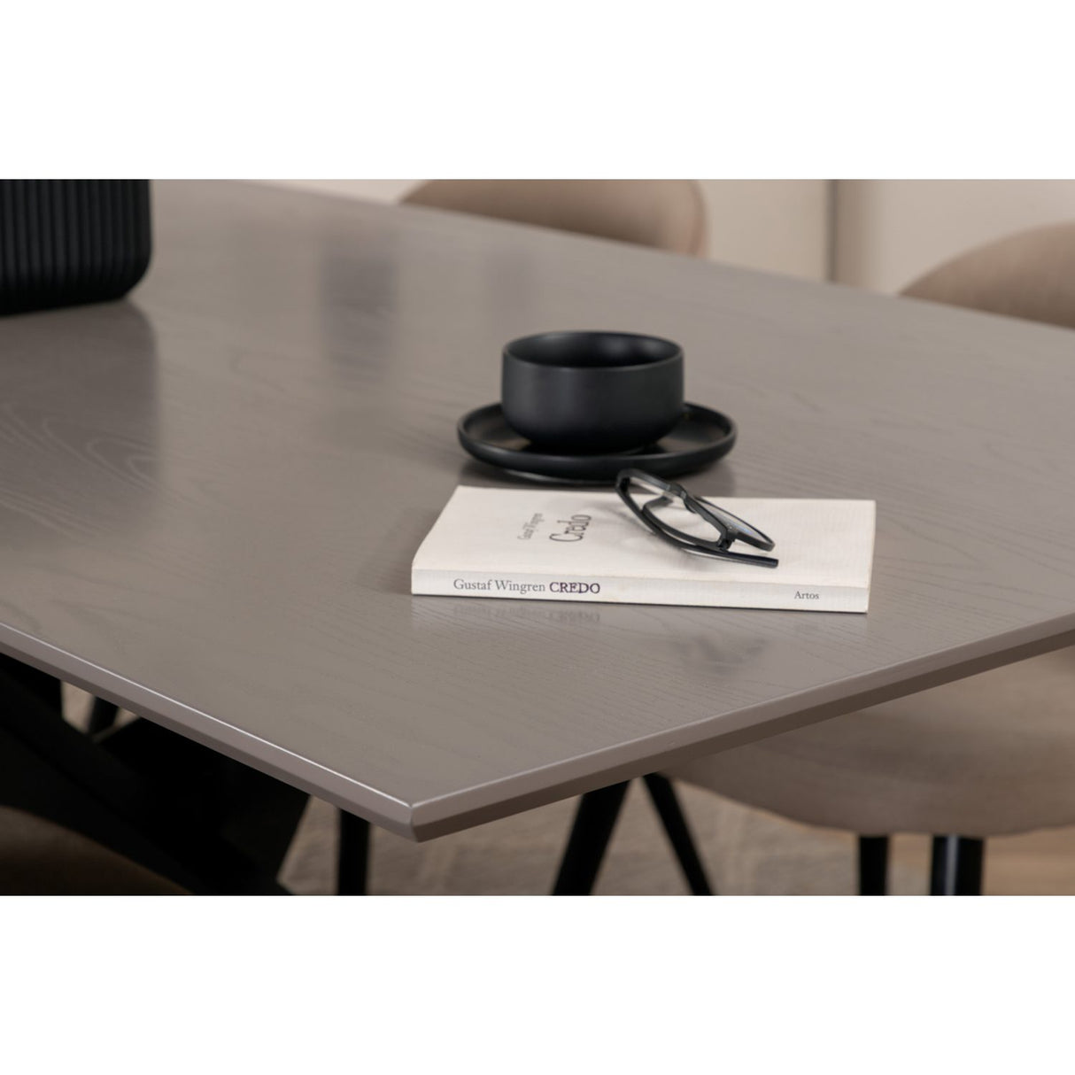 Piazza, Velvet Rektangulär matgrupp Mörkgrå